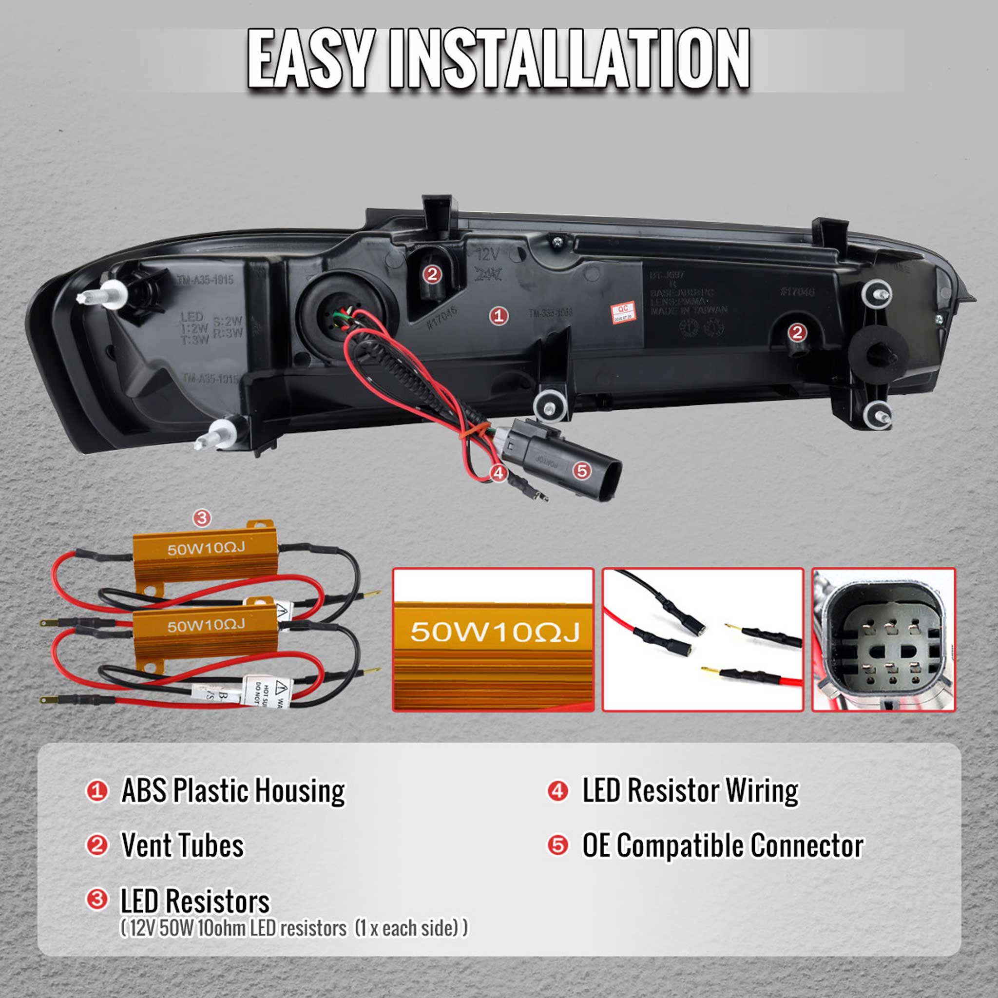 For Chevrolet Camaro 2016-2018 Full LED Tail Light Sequential Signal For OE LED