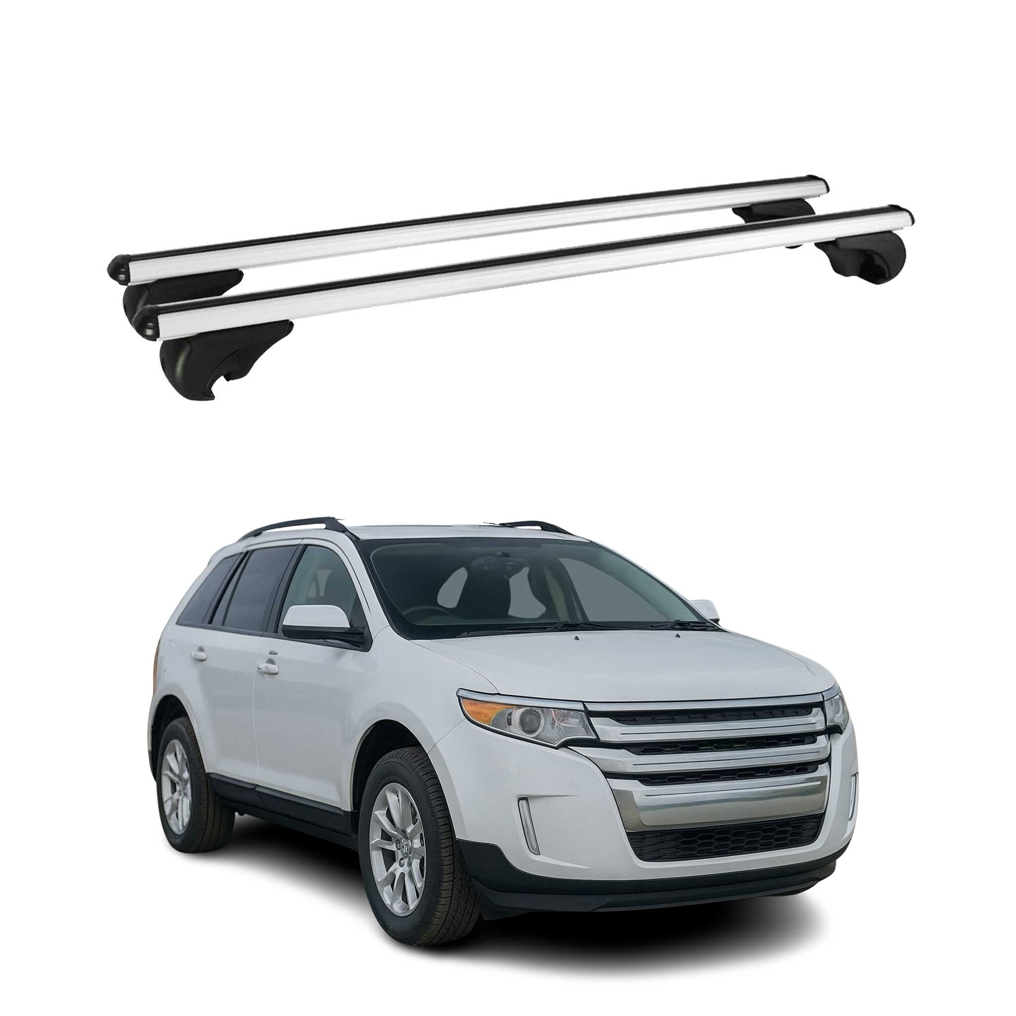 2007-2014 Ford Edge Roof Rack Cross Bars Silver