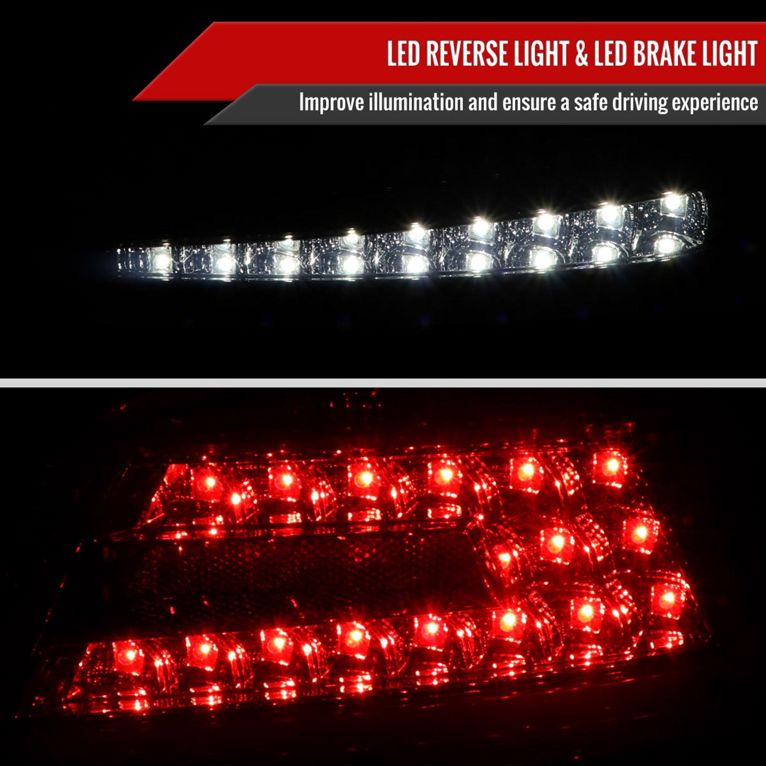 2015-2021 Subaru WRX Sequential White Bar LED Tail Lights Chrome/Smoke Lens