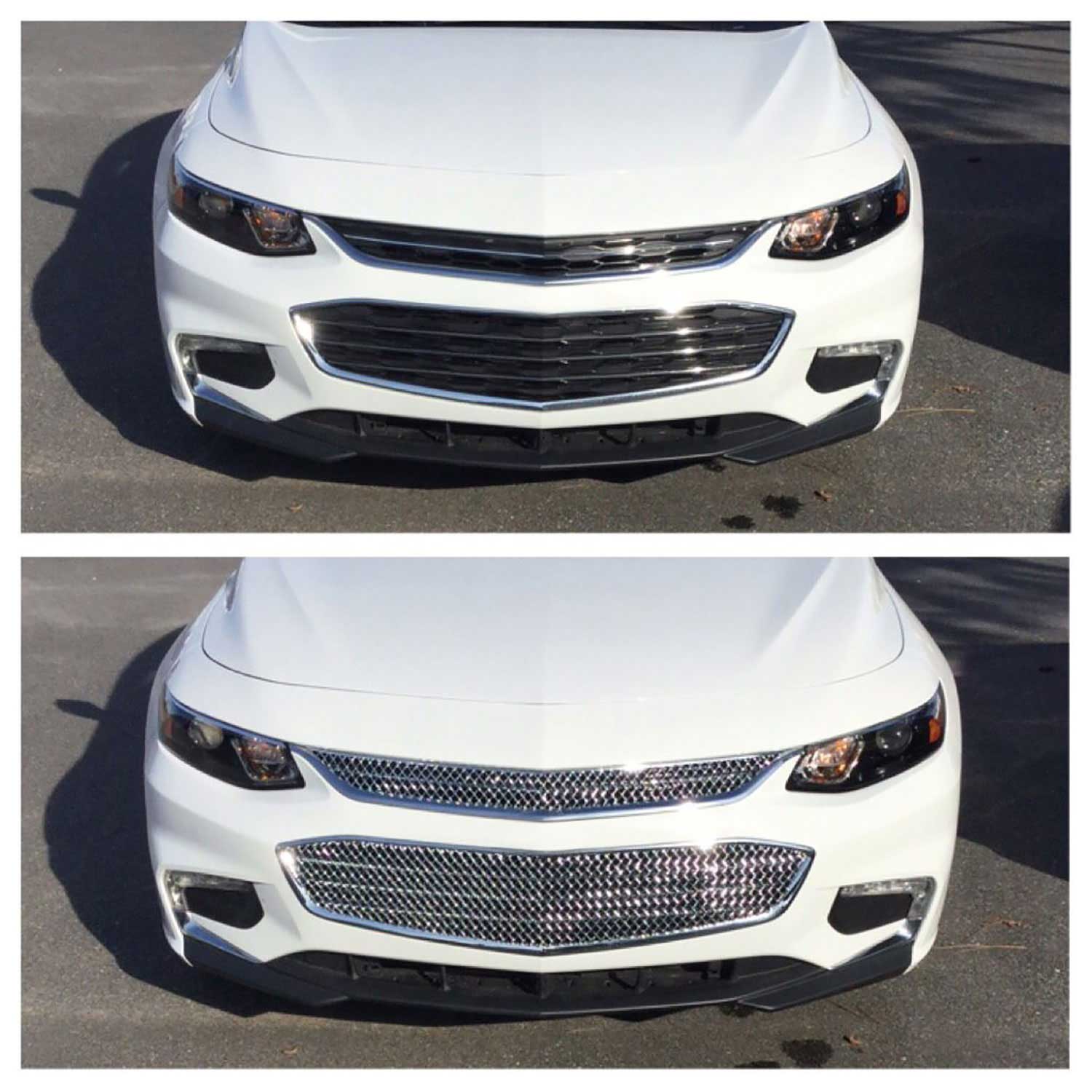 2016-2018 Chevrolet Malibu Grille Overlay Chrome 2Pcs ABS Plastic