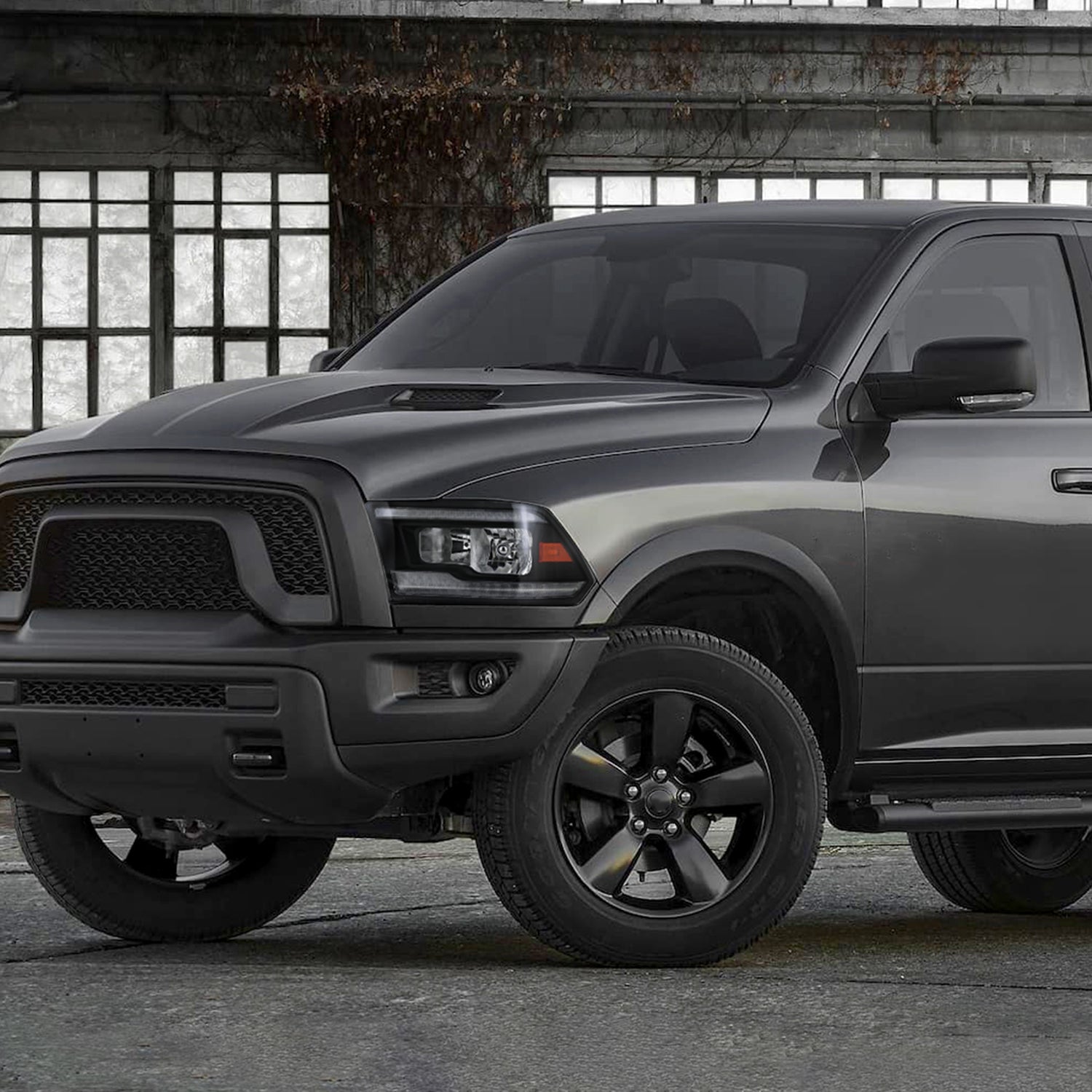 2009-2018 Dodge RAM 1500 RAM 2500 3500 Dual LED Bar Factory Headlights Black