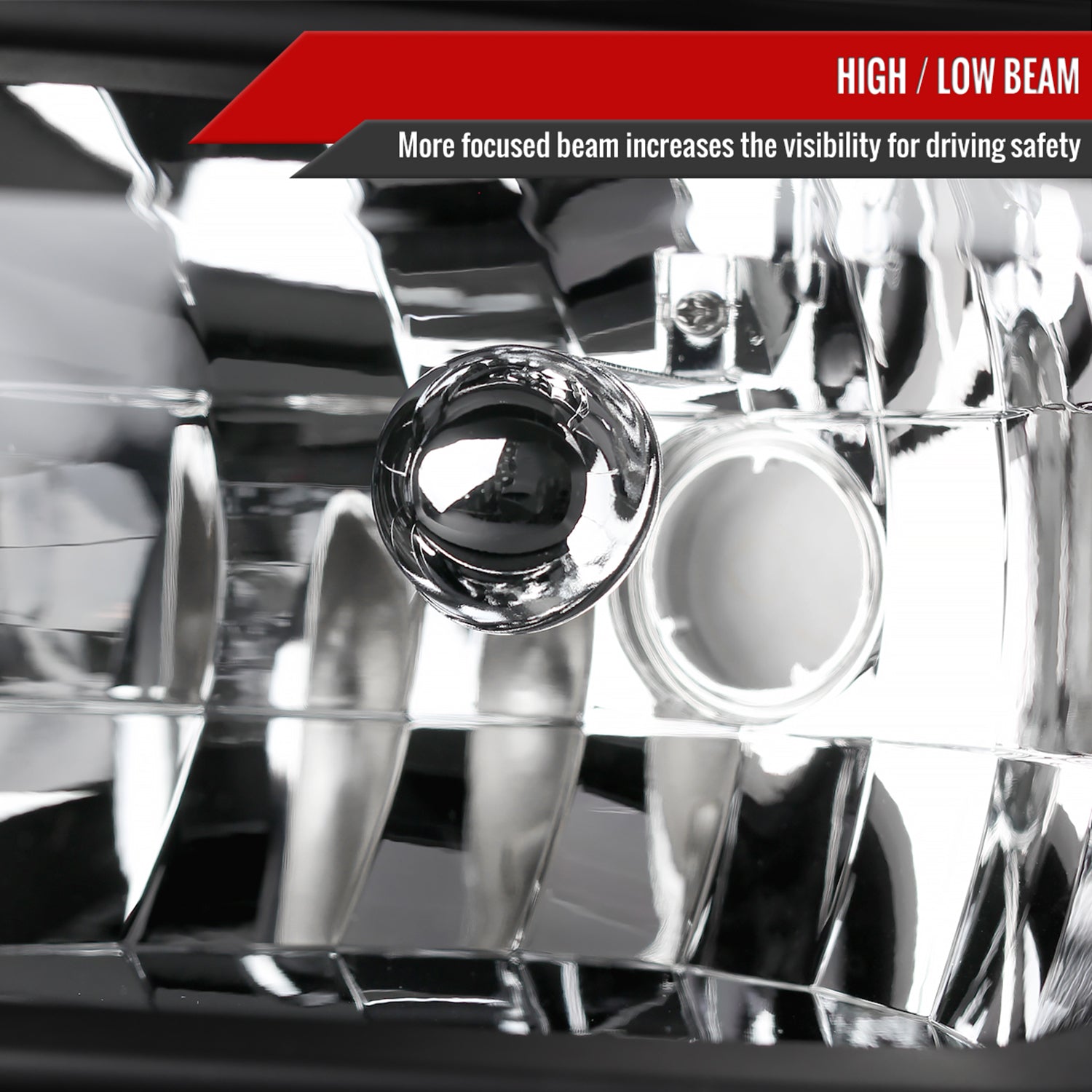 1999-2004 Ford Excursion/F-250/350/450/550 Crystal Headlights Matt Black/Clear