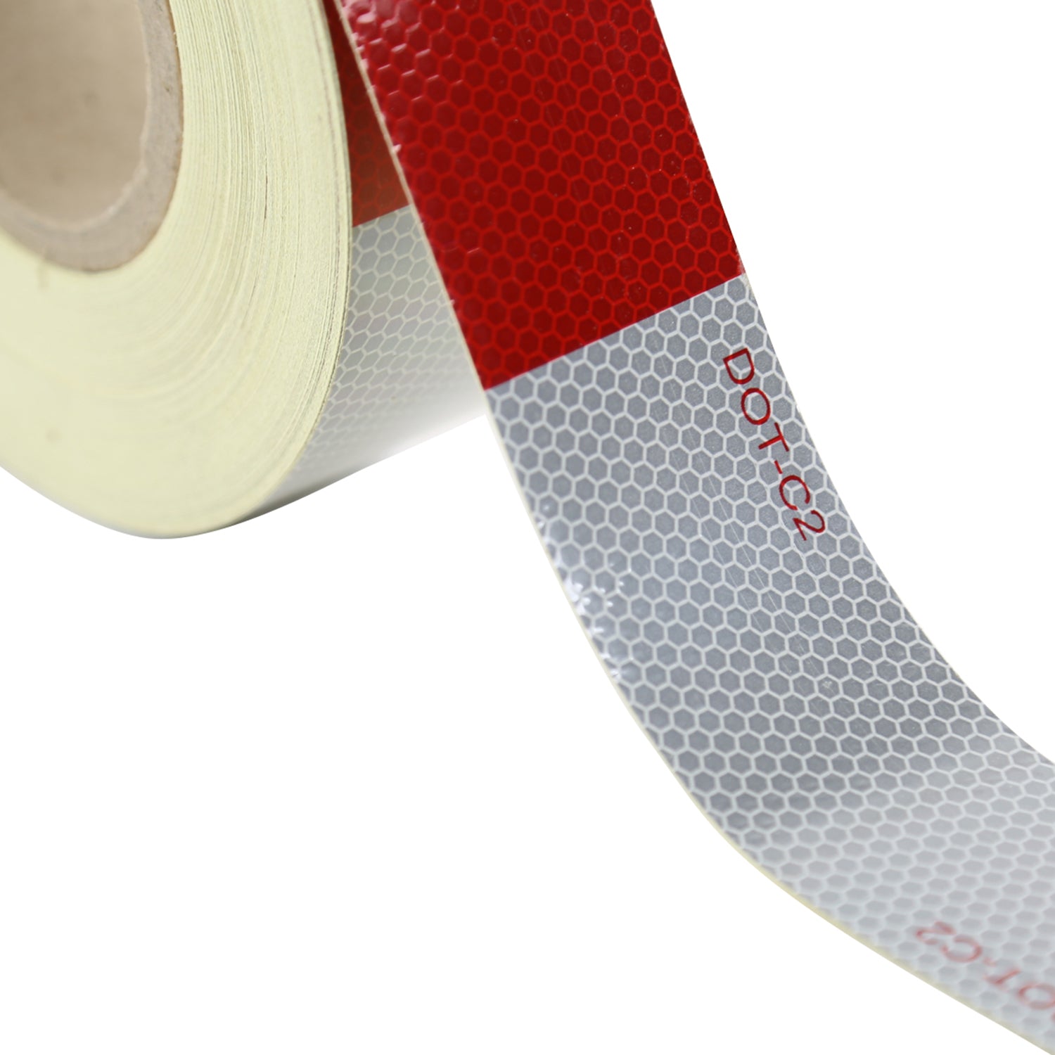 2" Wide Red/White DOT-C2 Approved Conspicuity Reflective Safety Tape 164 FT