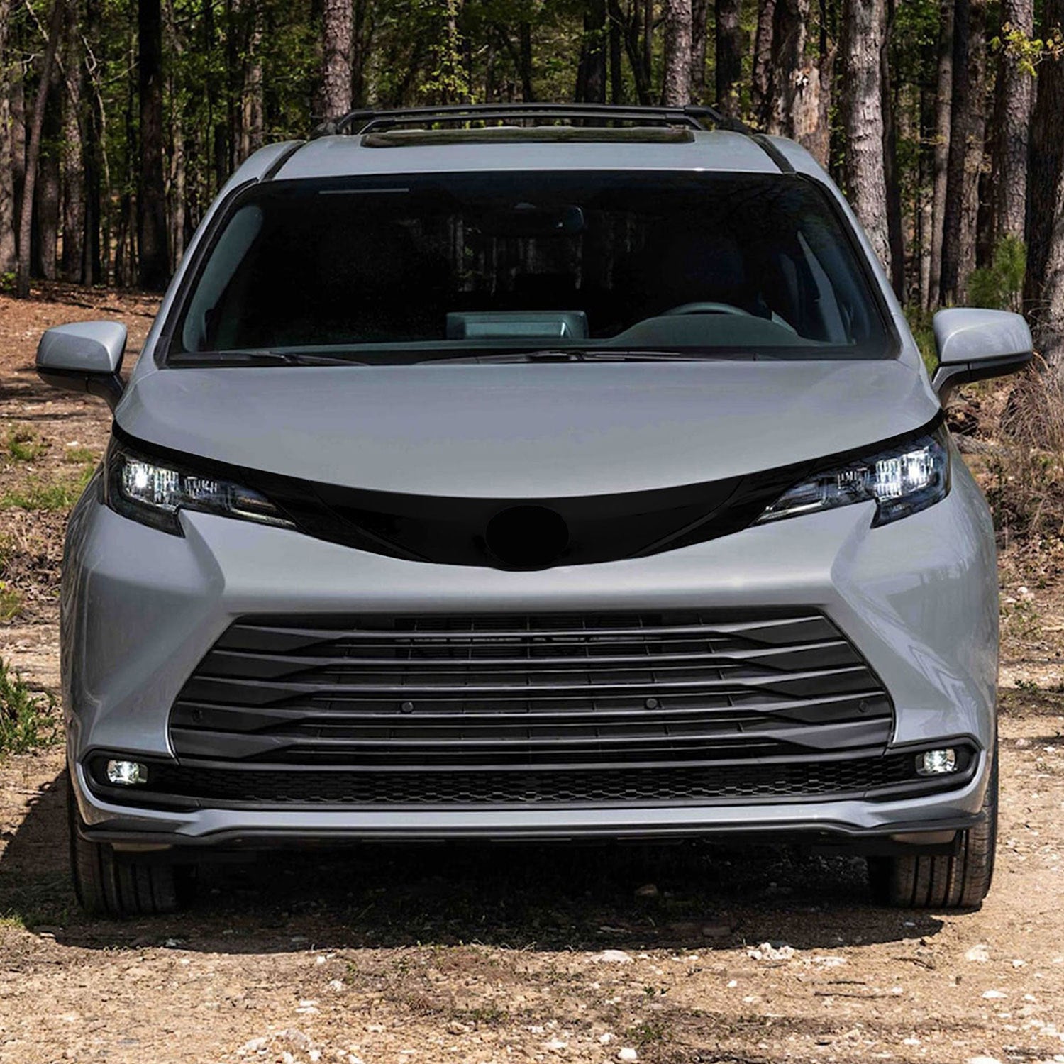 2022-2025 Toyota Sienna Grille Overlay Gloss Black 4Pcs ABS Plastic