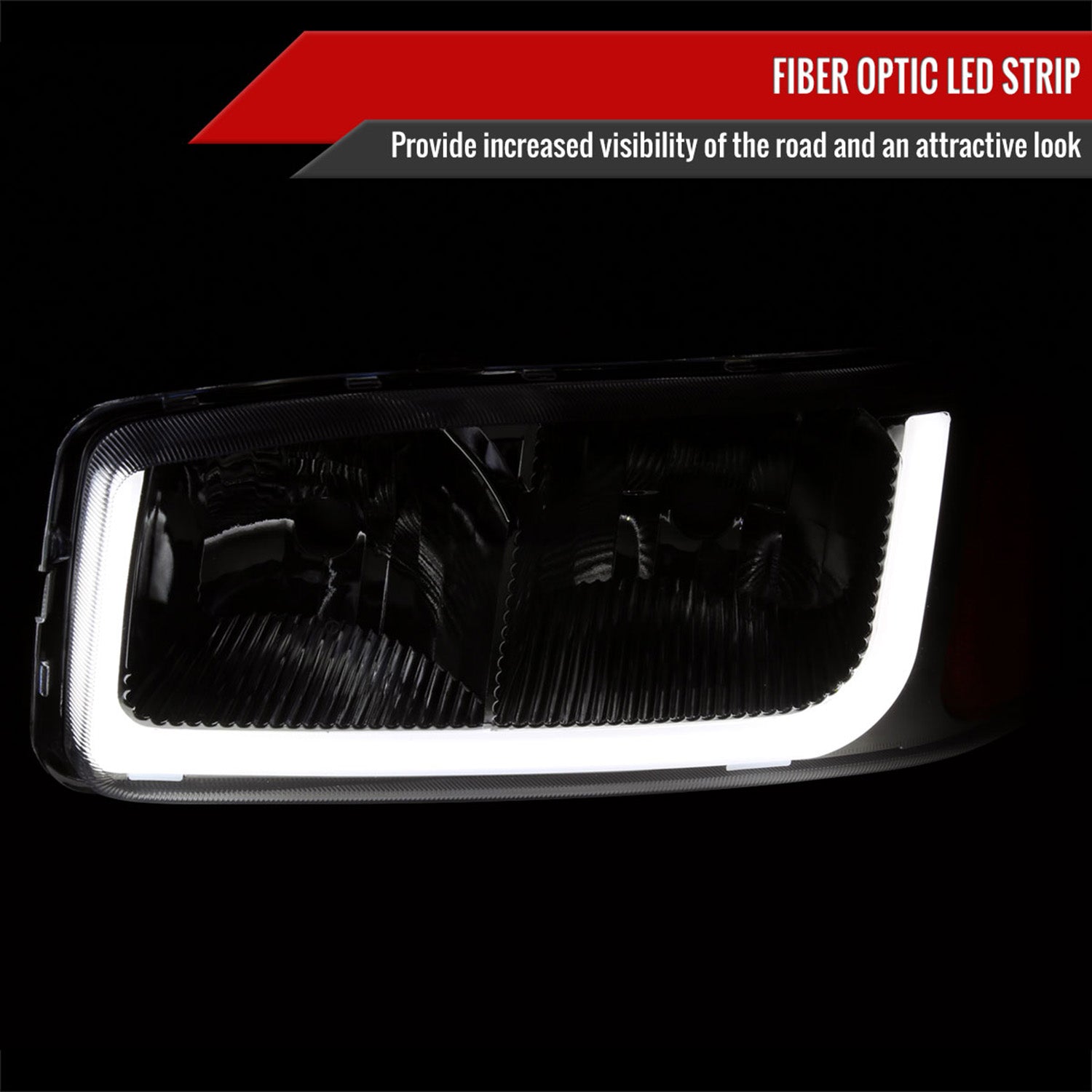 1999-2006 GMC Sierra/ 00-2006 Yukon/Yukon XL LED Tube Factory Headlights Chrome