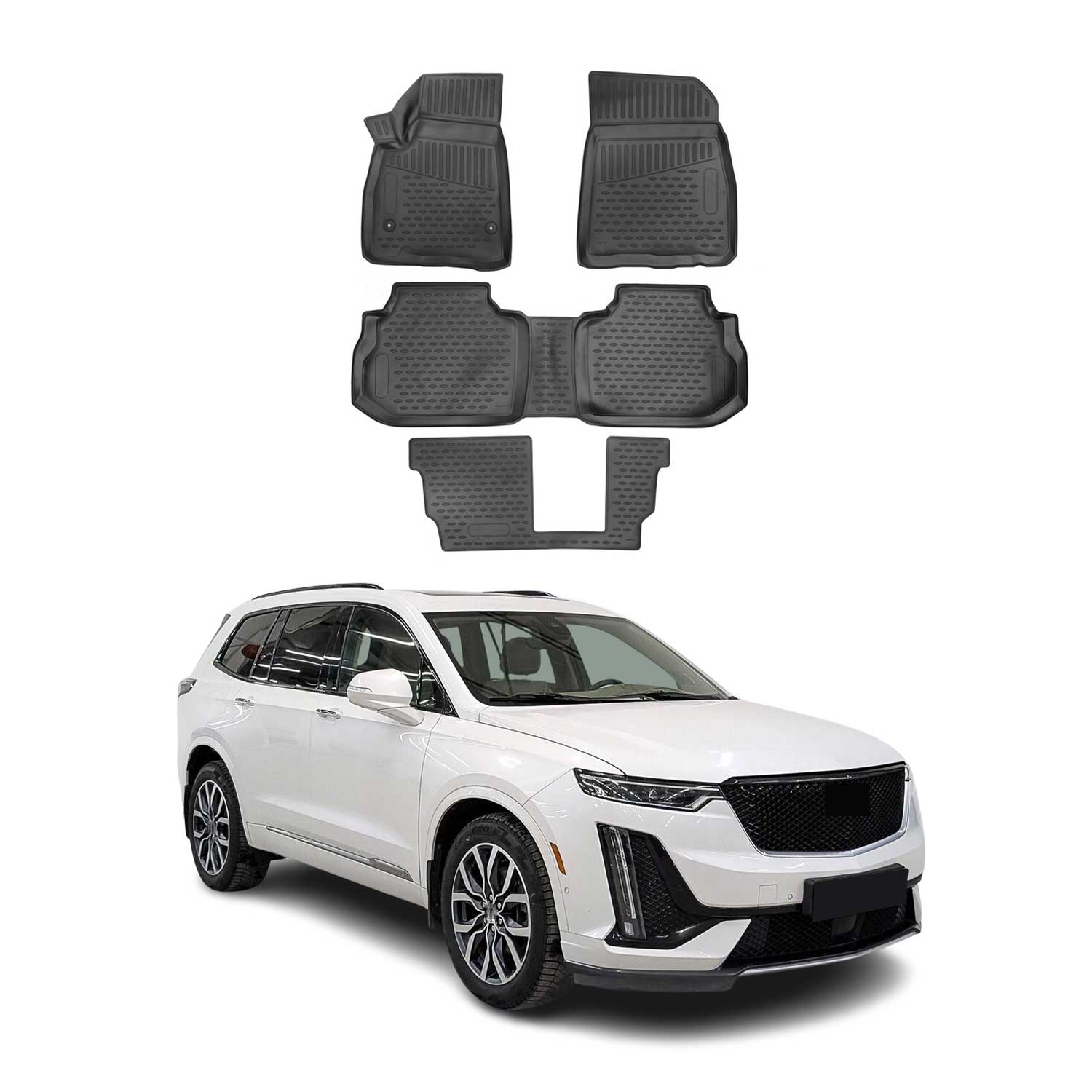 2020-2025 Cadillac XT6 Floor Mats Liners Full Set All Weather Black