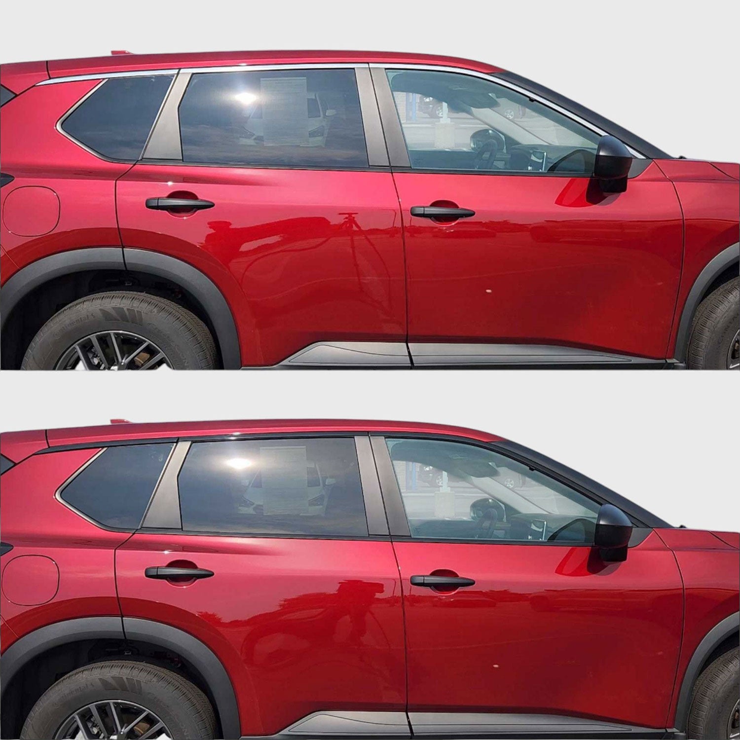 2021-2025 Nissan Rogue Window Trim Set Gloss Black 6Pcs ABS Plastic