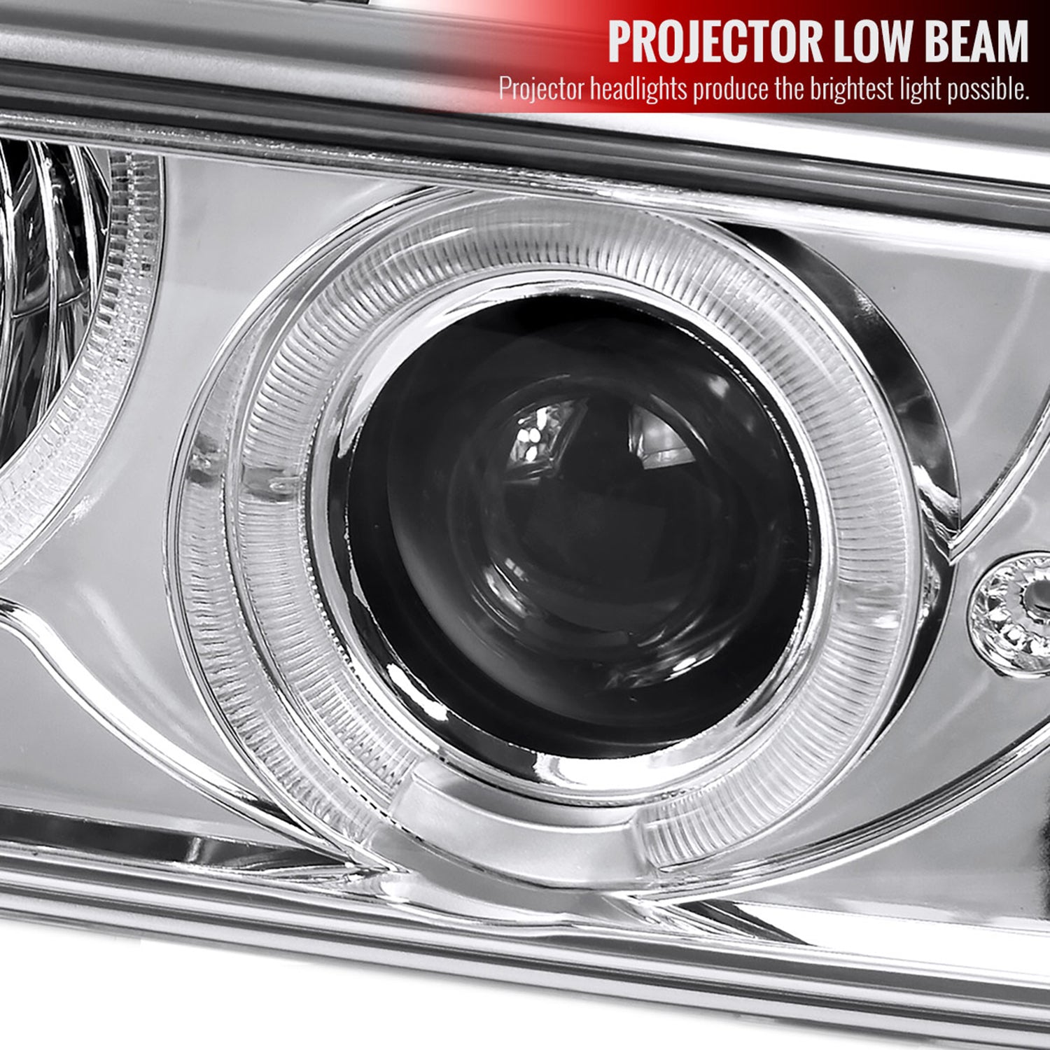 1998-2004 Chevy S10 Blazer Dual Halo Projector Headlights Bumper Lights Chrome