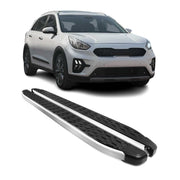 2017-2022 Kia Niro Running Boards Side Steps Silver & Black