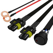 Universal 9' 14 Gauge Fog Lights Wiring Kit 2 Connectors Fuse Switch & Relay