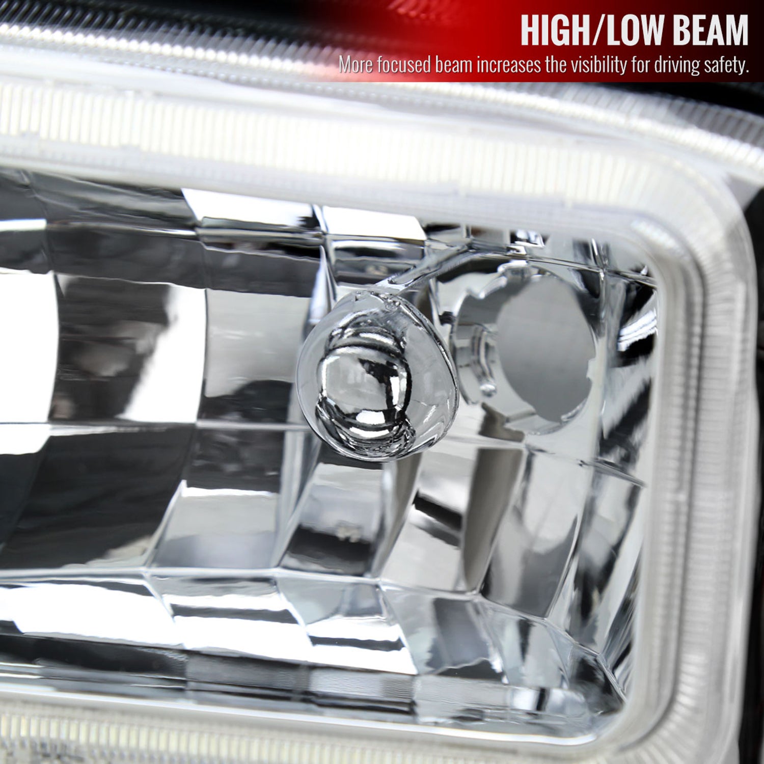 2005-2007 Ford F250/350/450 SuperDuty Dual LED C-Bar Factory Headlights Chrome