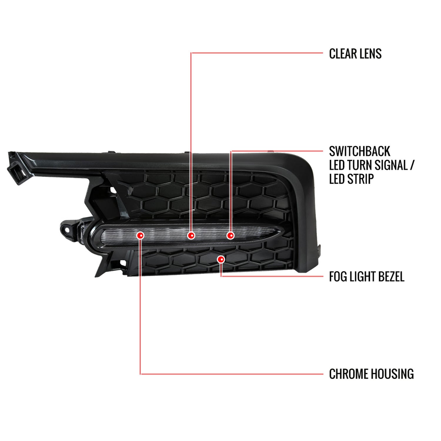 2020-2022 Toyota Corolla Sedan Switchback LED Signal Fog Light Glossy Black