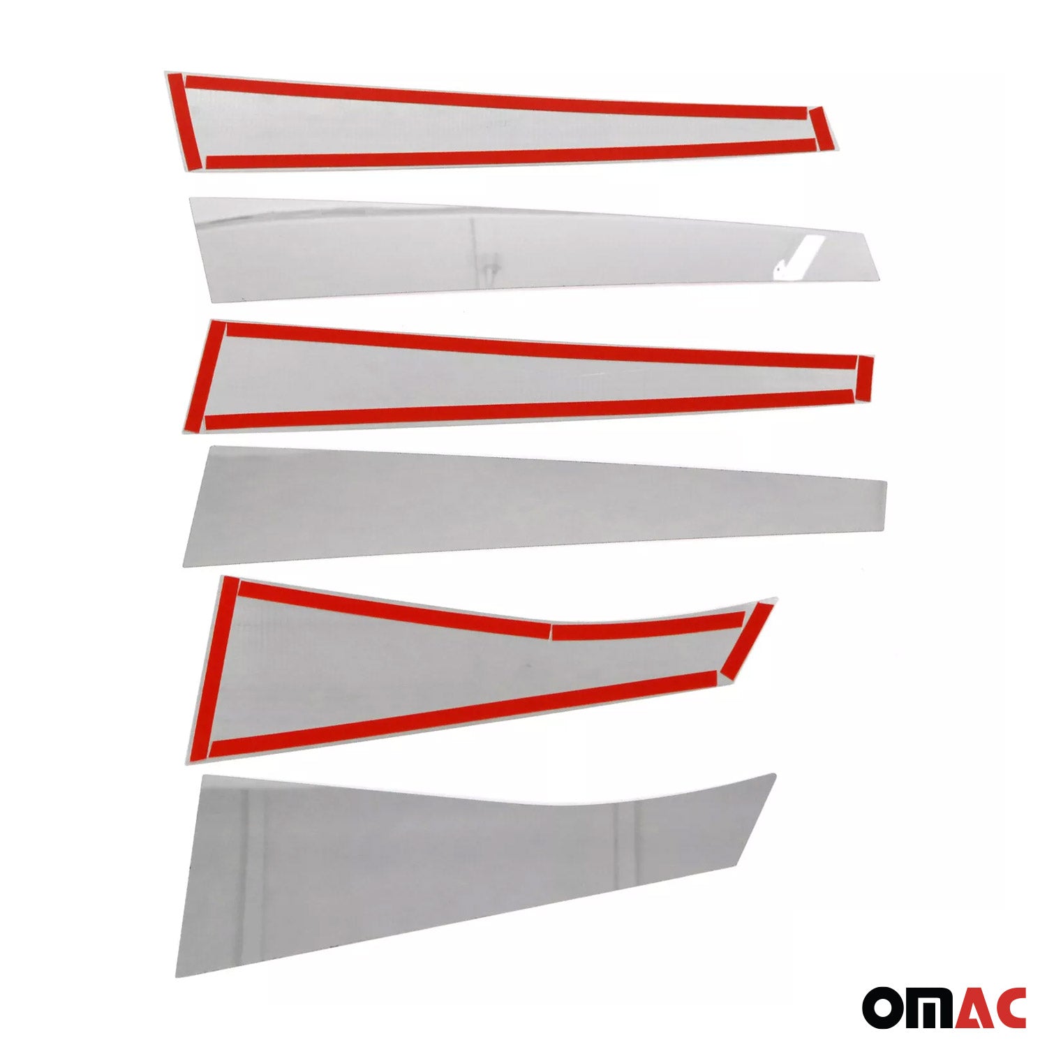 2006-2013 Chevrolet Impala Window B Pillar Posts Door Trim Stainless Steel Silver 6x