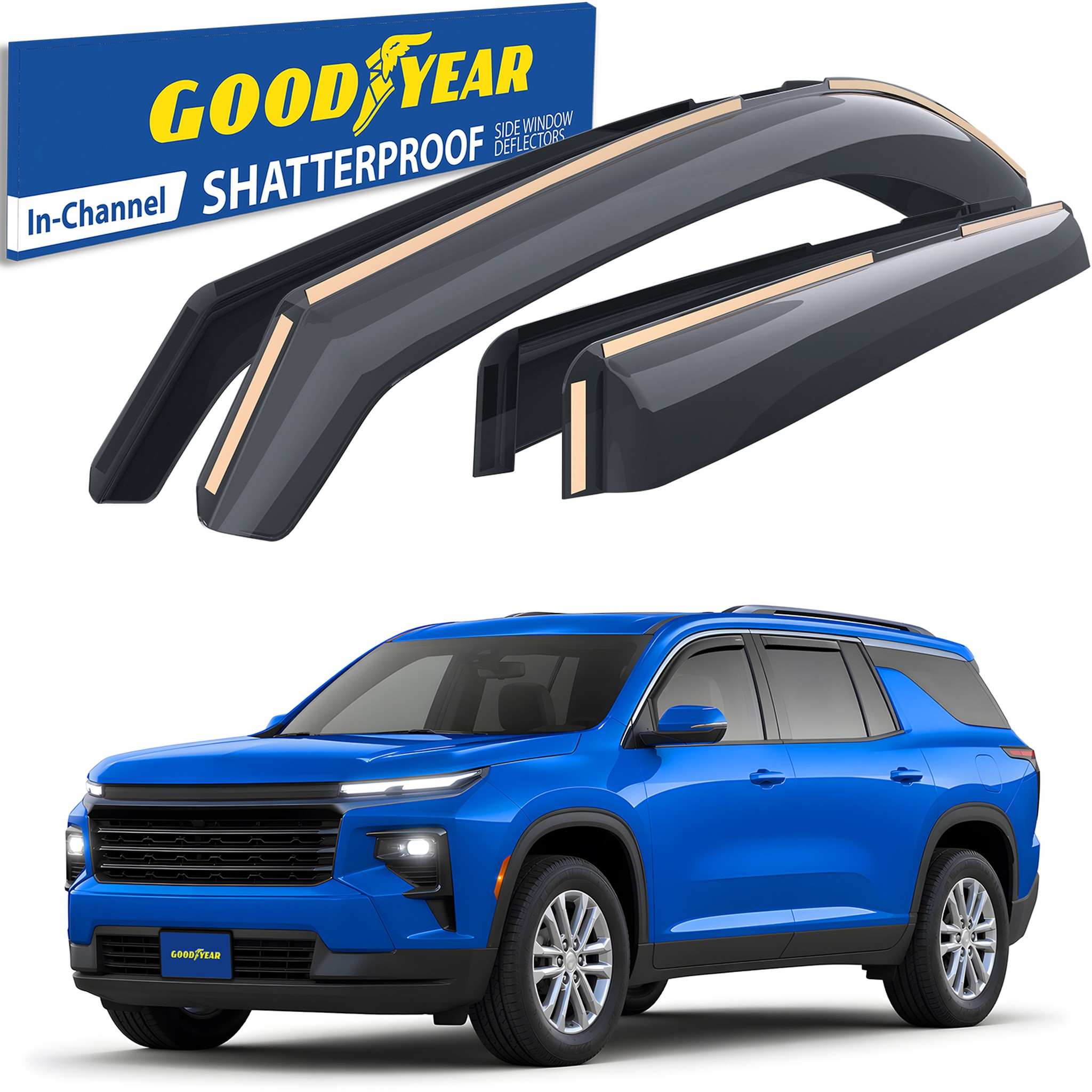 Goodyear Wind Deflectors for Chevrolet Traverse 2024-2026 Premium Smoke 4Pcs