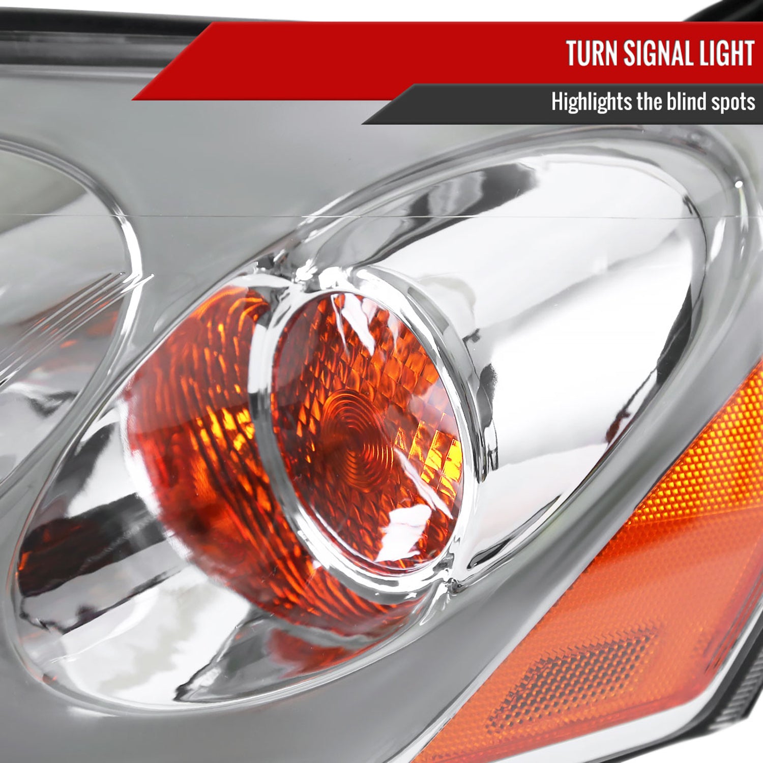 2005-2010 Pontiac G6 Projector Headlights w/ LED Light Strip Chrome/Clear Lens