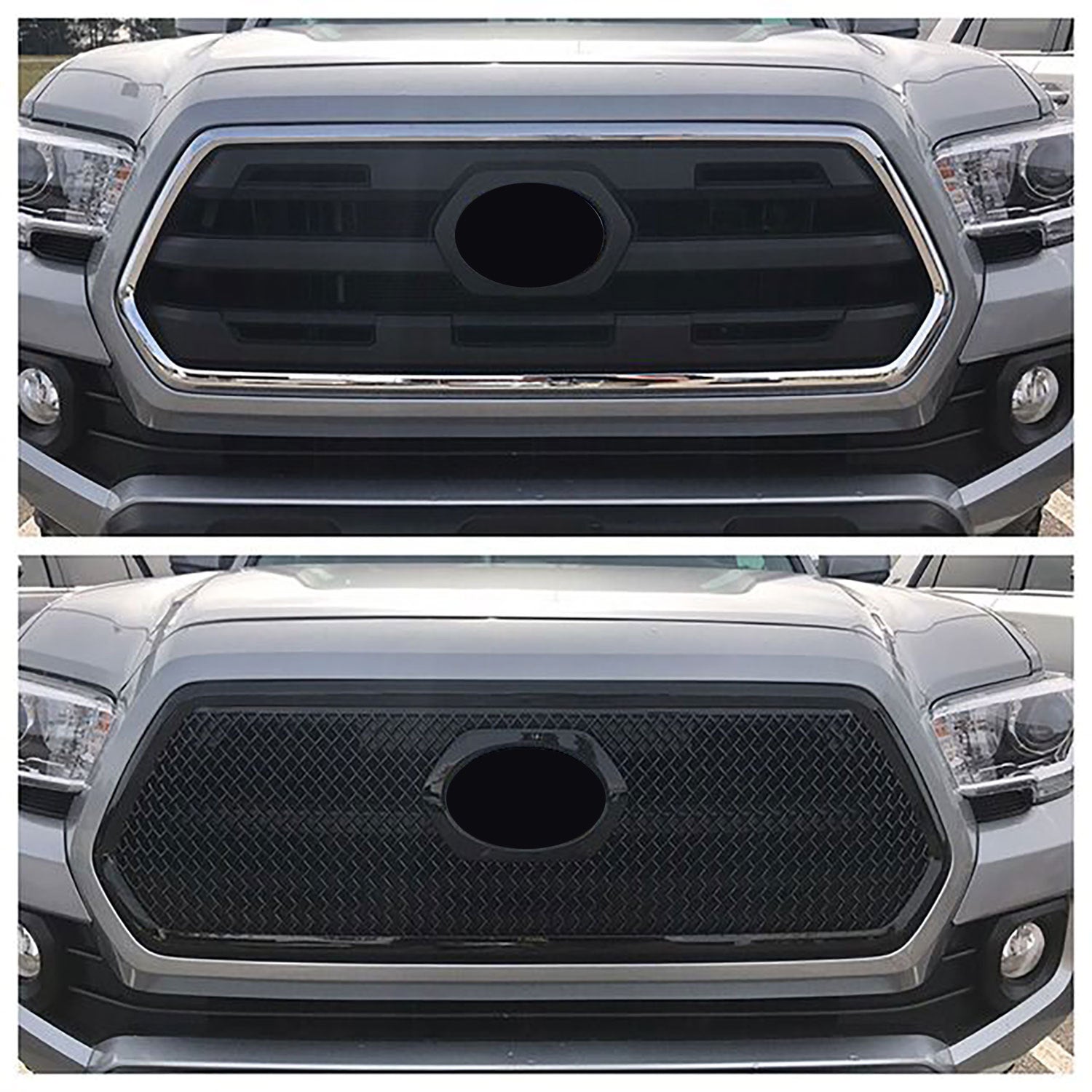 2016-2019 Toyota Tacoma Grille 4.gen Pre-FL Overlay Gloss Black 1Pcs ABS Plastic