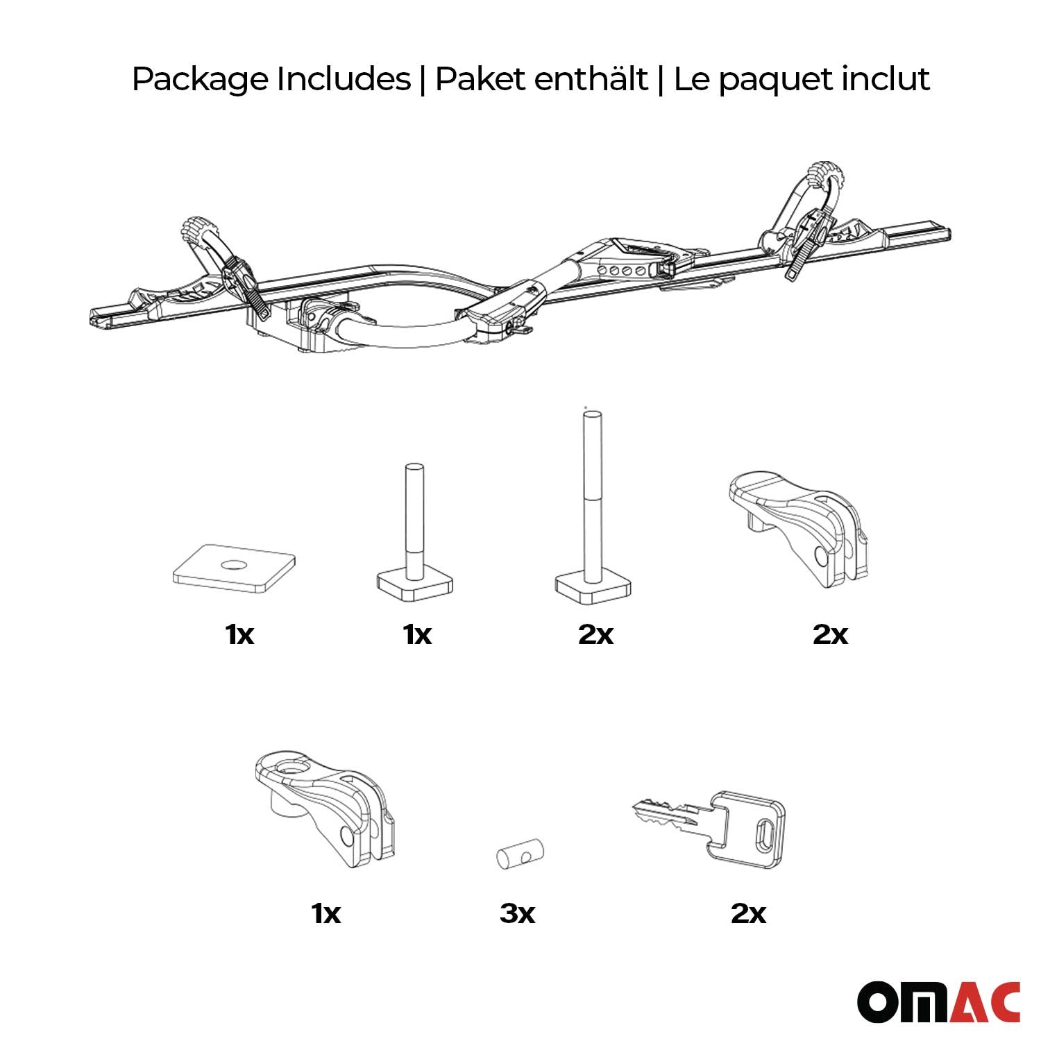 Car Rooftop Mount Bike Rack Carrier Bicycle Universal Lockable Black 2Pcs