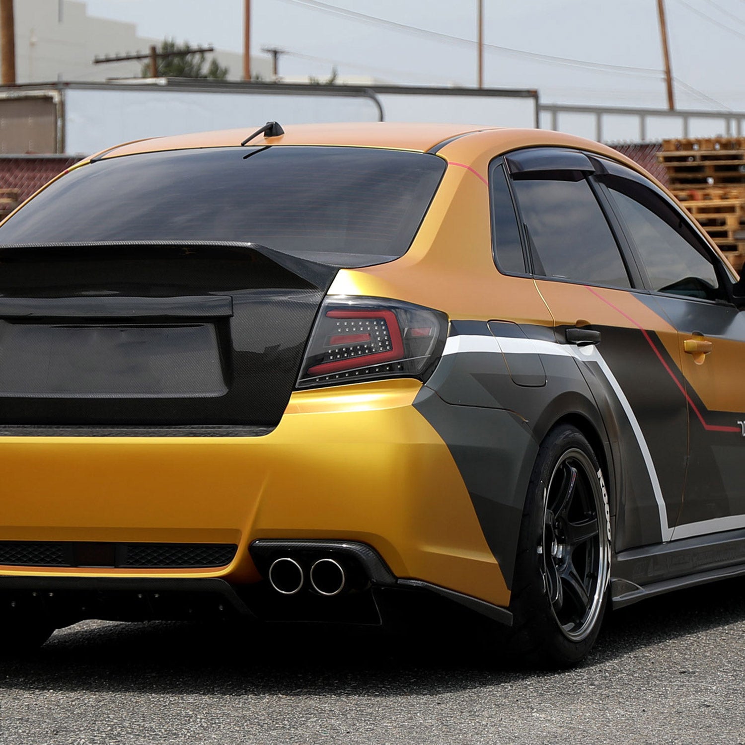 2008-2014 Subaru ImprezaWRX/STI Red LED Turn Signal Tail Lights Matt Black