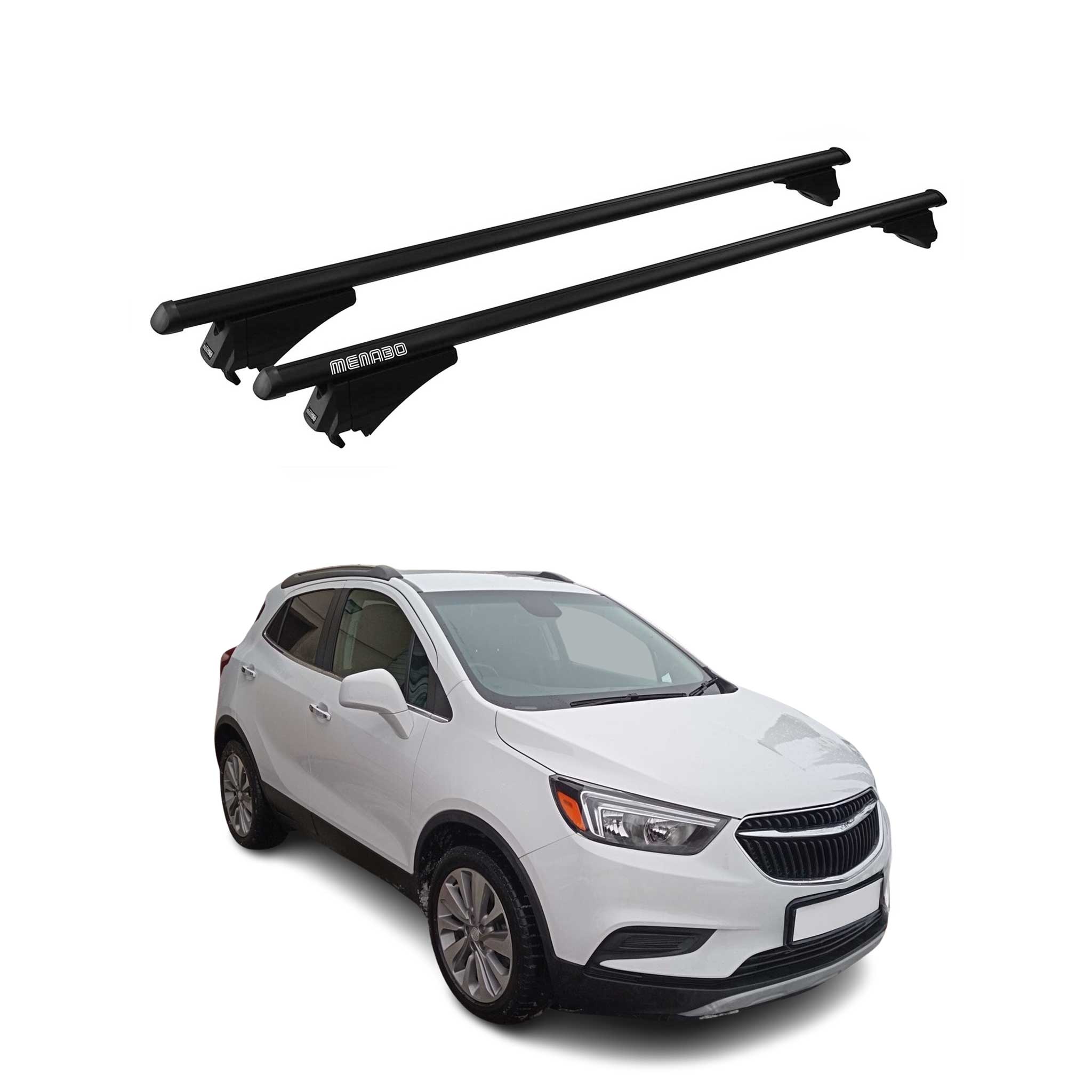 Top Roof Racks Cross Bars for Buick Encore 2013-2022 Black Aluminium 2Pcs