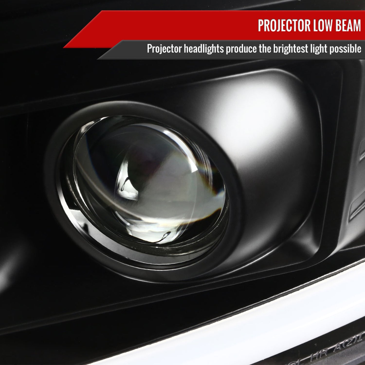 2007-2014 Chevy Silverado 1500/2500/3500HD LED CBar Projector Headlights Black