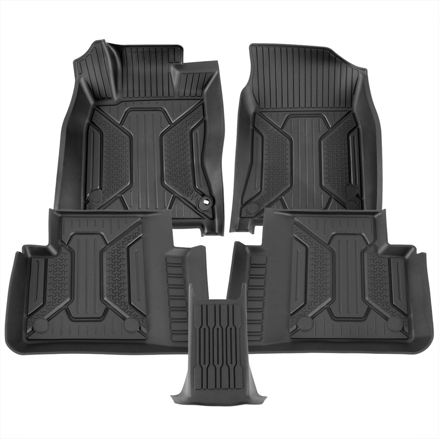 2016-2021 Honda Civic Matte Black TPE Front & Rear Floor Mats All Weather 5PC