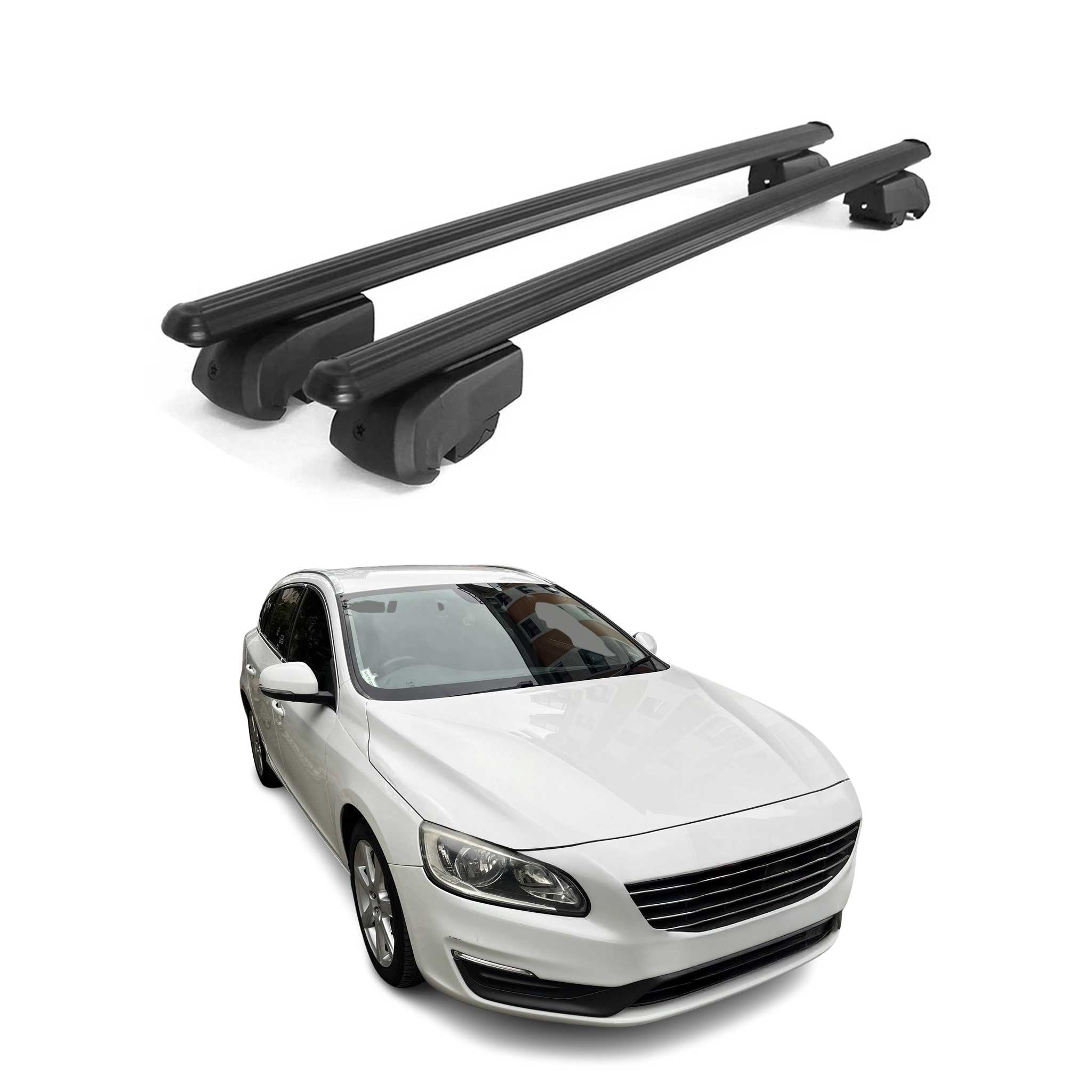 2015-2018 Volvo V60 Roof Rack Cross Bars Black