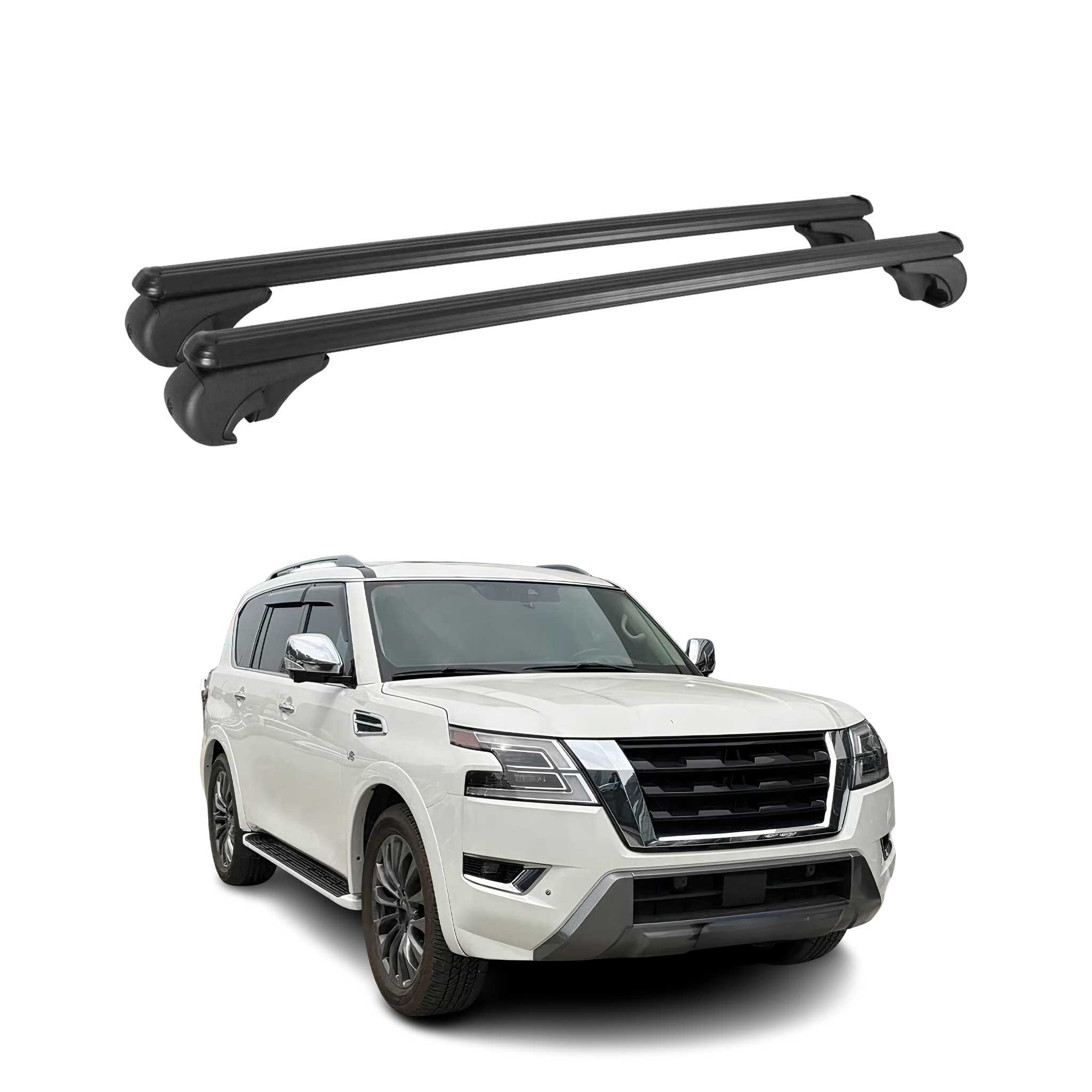 2017-2024 Nissan Armada Roof Rack Cross Bars Black