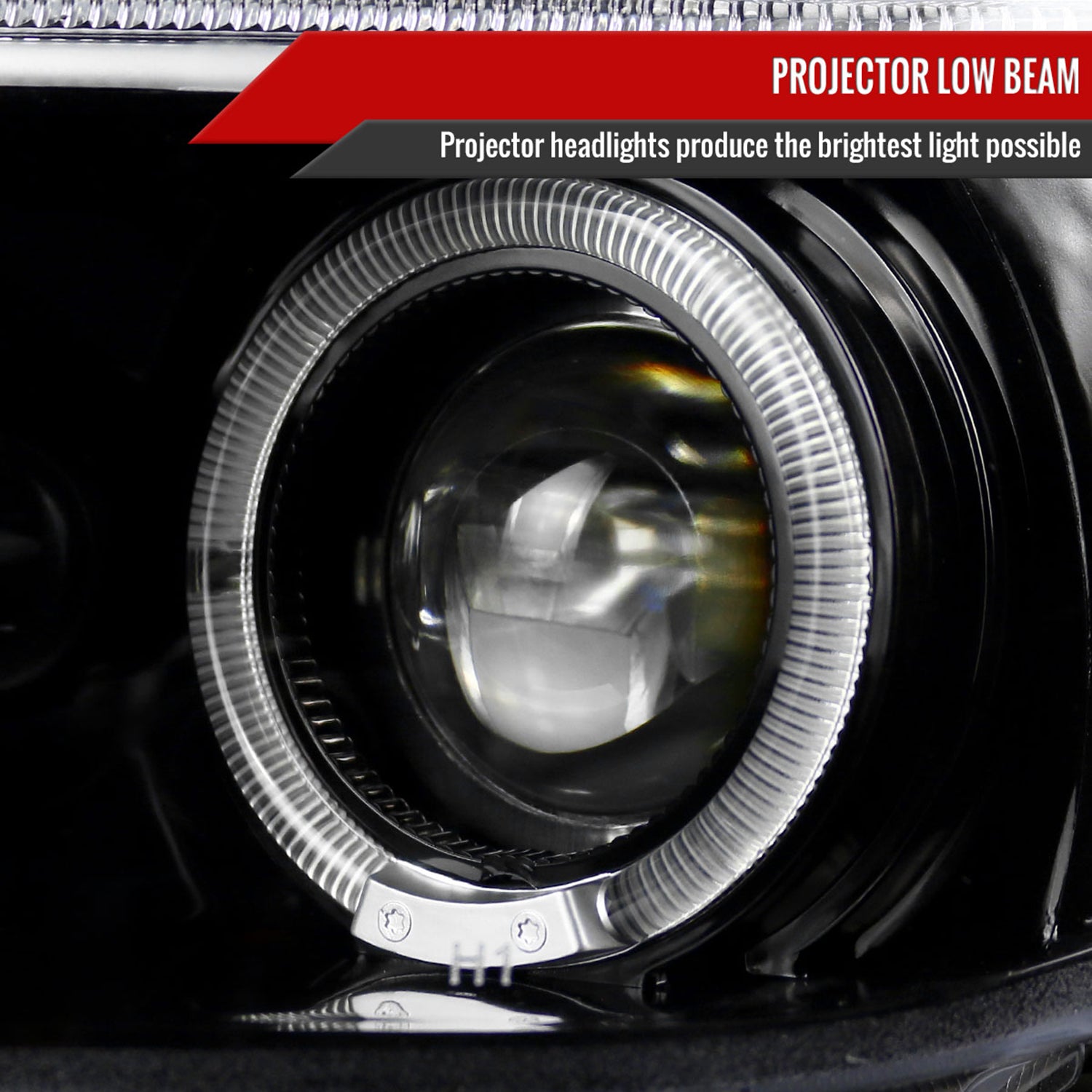 2005-2010 Scion tC Dual Halo Projector Headlights Jet Black/Clear Lens