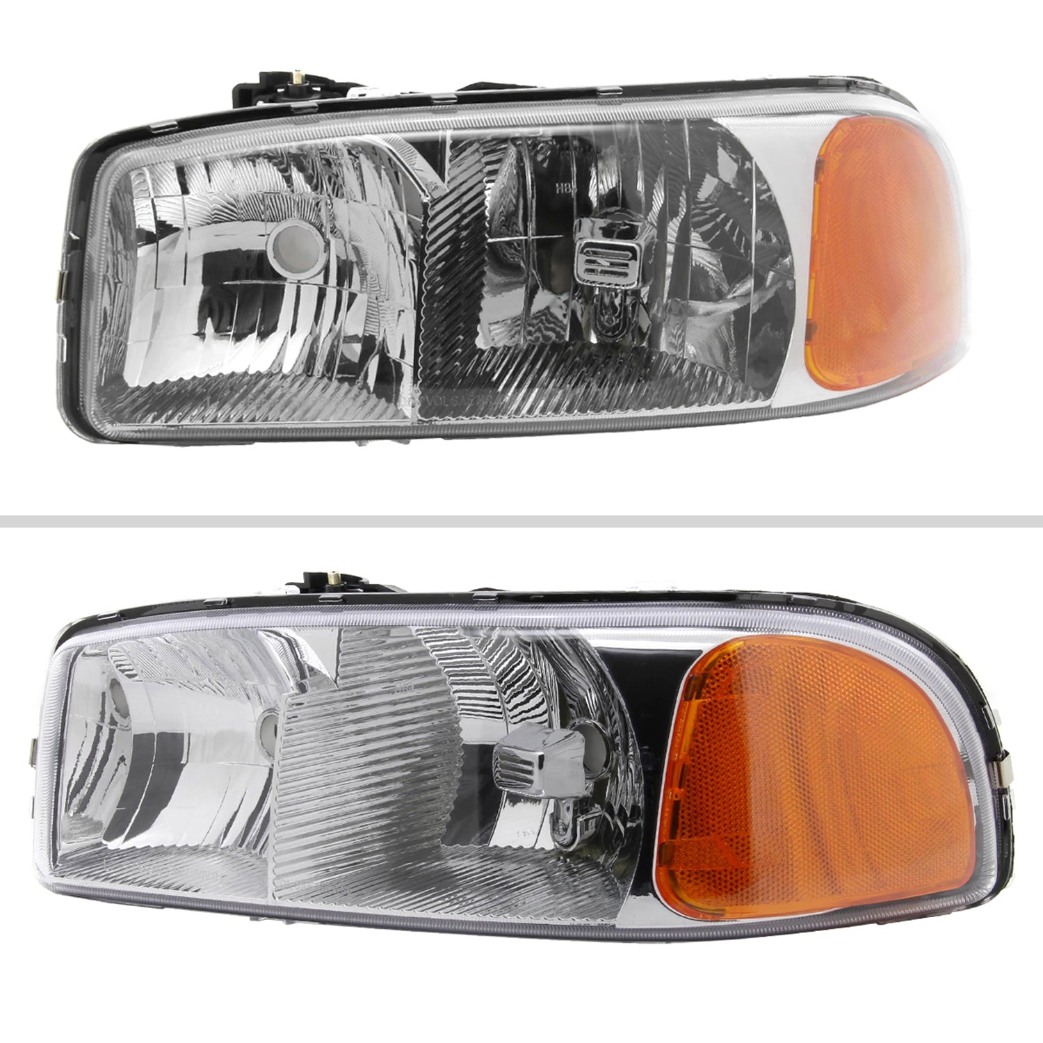 1999-2006 GMC Sierra/Yukonk/Yukon XL Crystal Headlights Amber Reflector Chrome