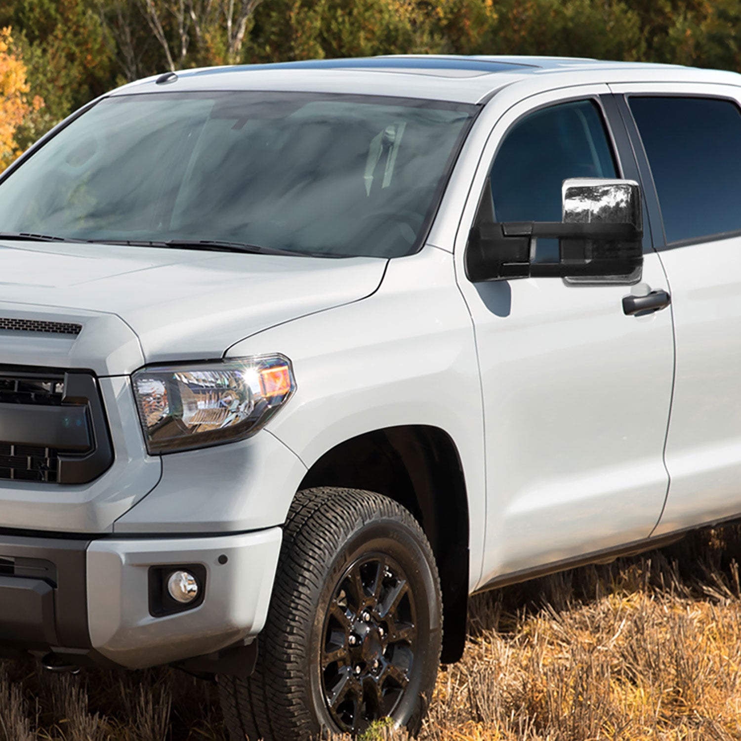 2007-2017 Toyota Tundra/ 08-2017 Sequoia Chrome Heated BSM Towing Mirrors Smoke