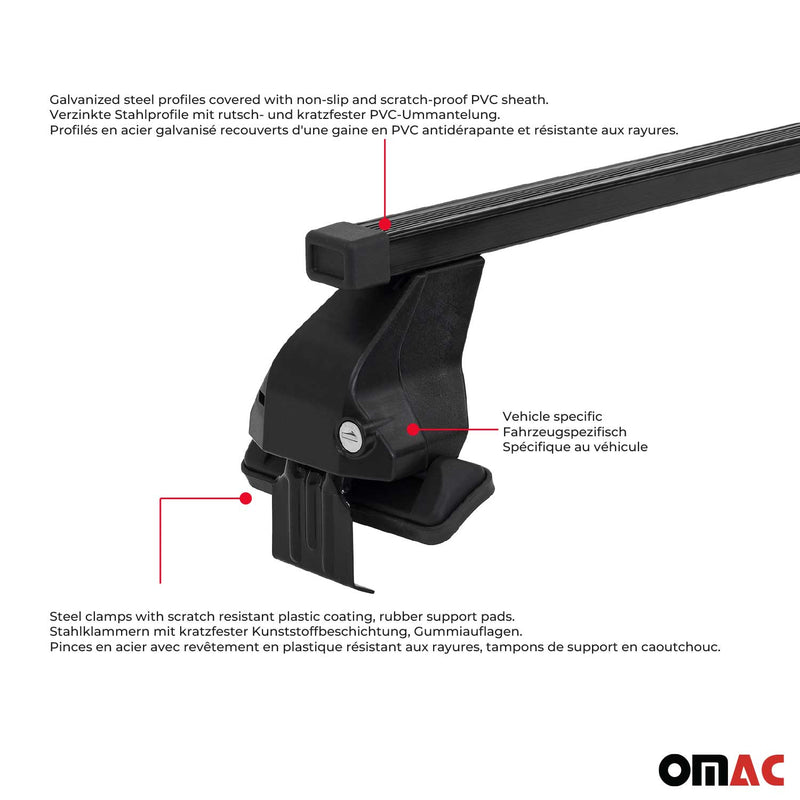 2016-2022 Lexus RX Roof Rack Cross Bars Black