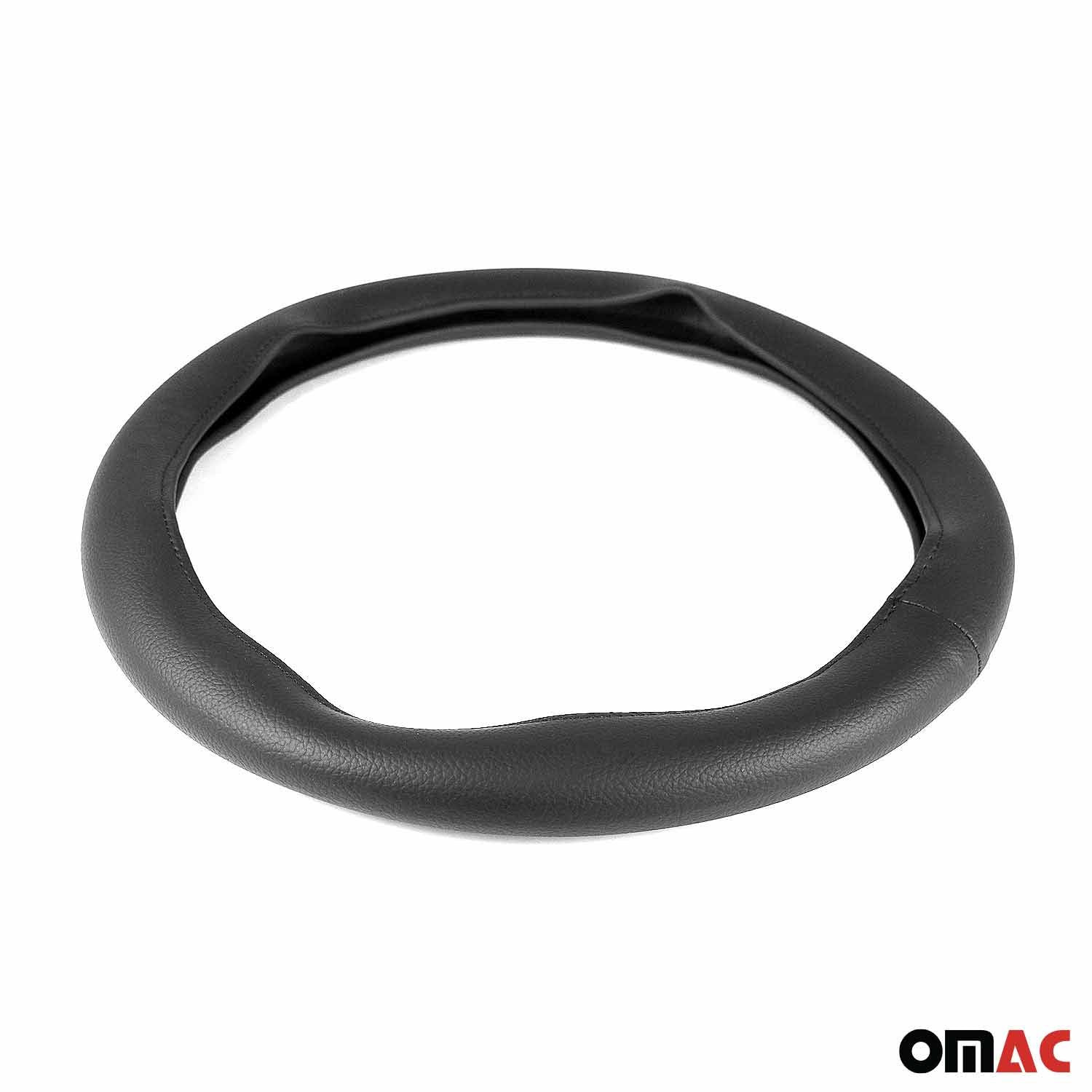 14.5-15.5’’ Steering Wheel Cover Black Leather Anti-slip Breathable