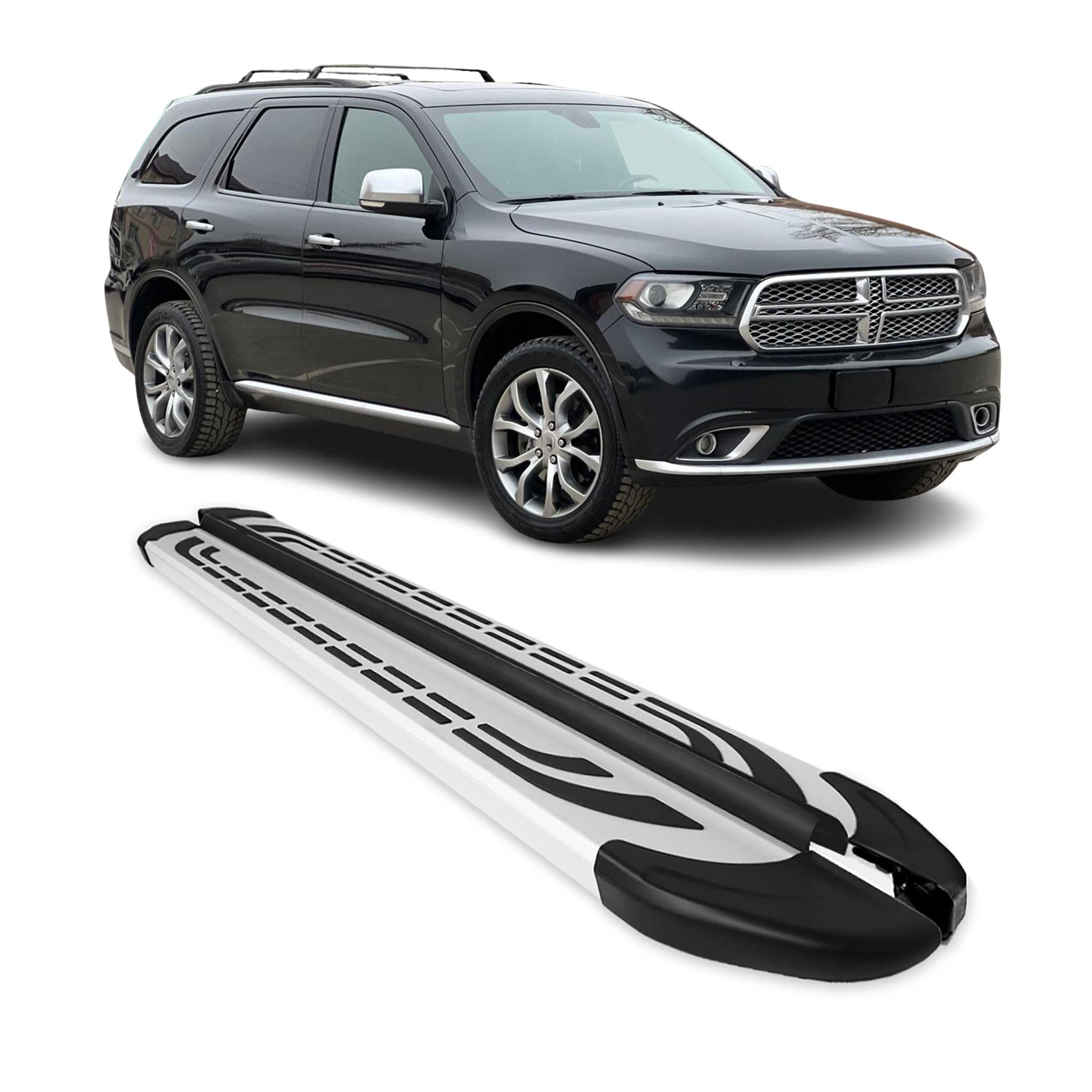 2011-2025 Dodge Durango Nerf Bar Side Step Running Board Silver 2 Pcs