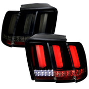 1999-2004 Ford Mustang Sequential LED Tail Lights Glossy Black/Smoke Lens