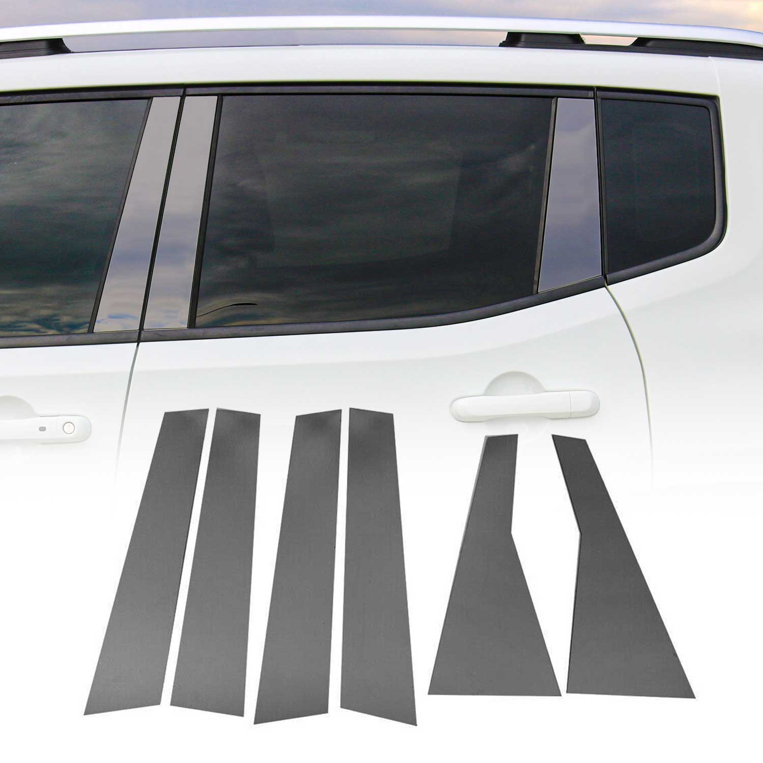 2017-2022 Honda CR-V Window B Pillar Posts Door Trim Cover Stainless Steel Dark 6x