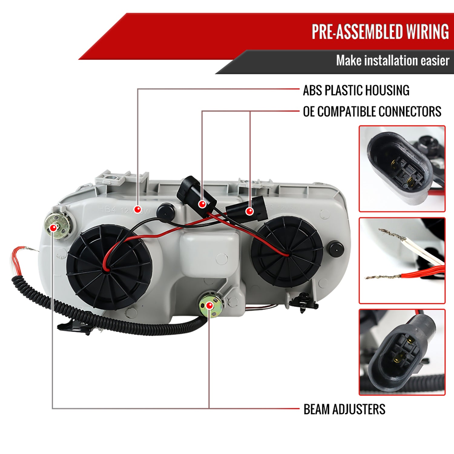 1994-1997 Acura Integra 3DR/4DR Dual Halo Projector Headlights Matt Black