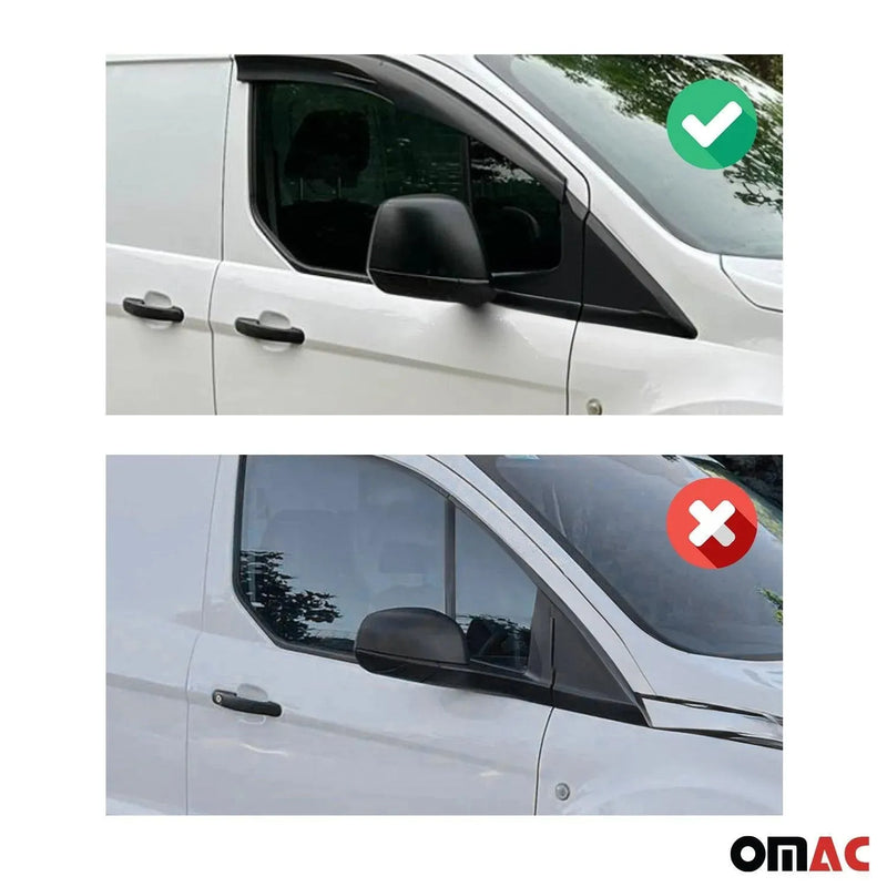 Side Mirror Cover Caps Fits Ford Transit Connect 2014-2019 Chrome Silver 2 Pcs - OMAC USA