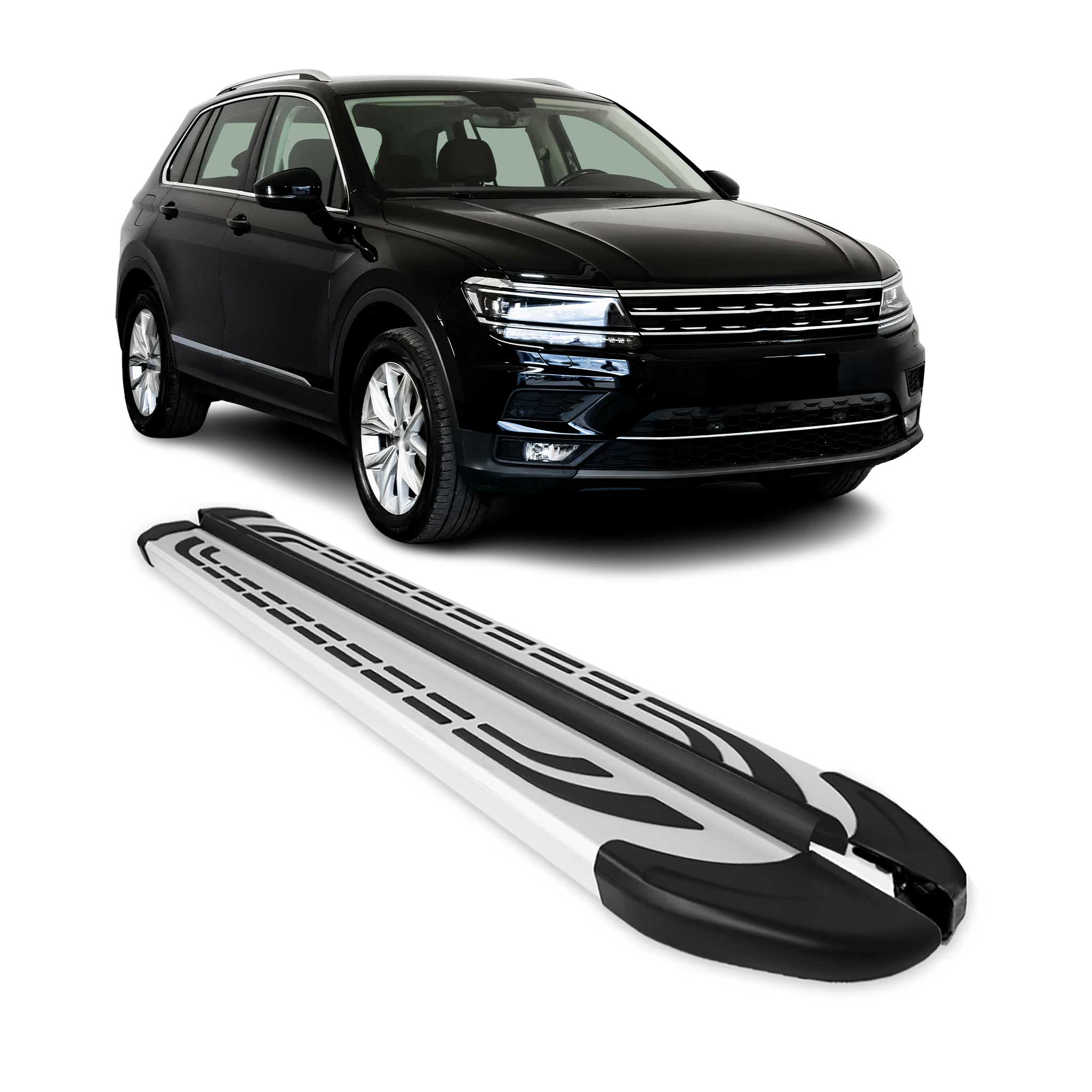 2018-2024 VW Tiguan Running Boards Side Steps Silver