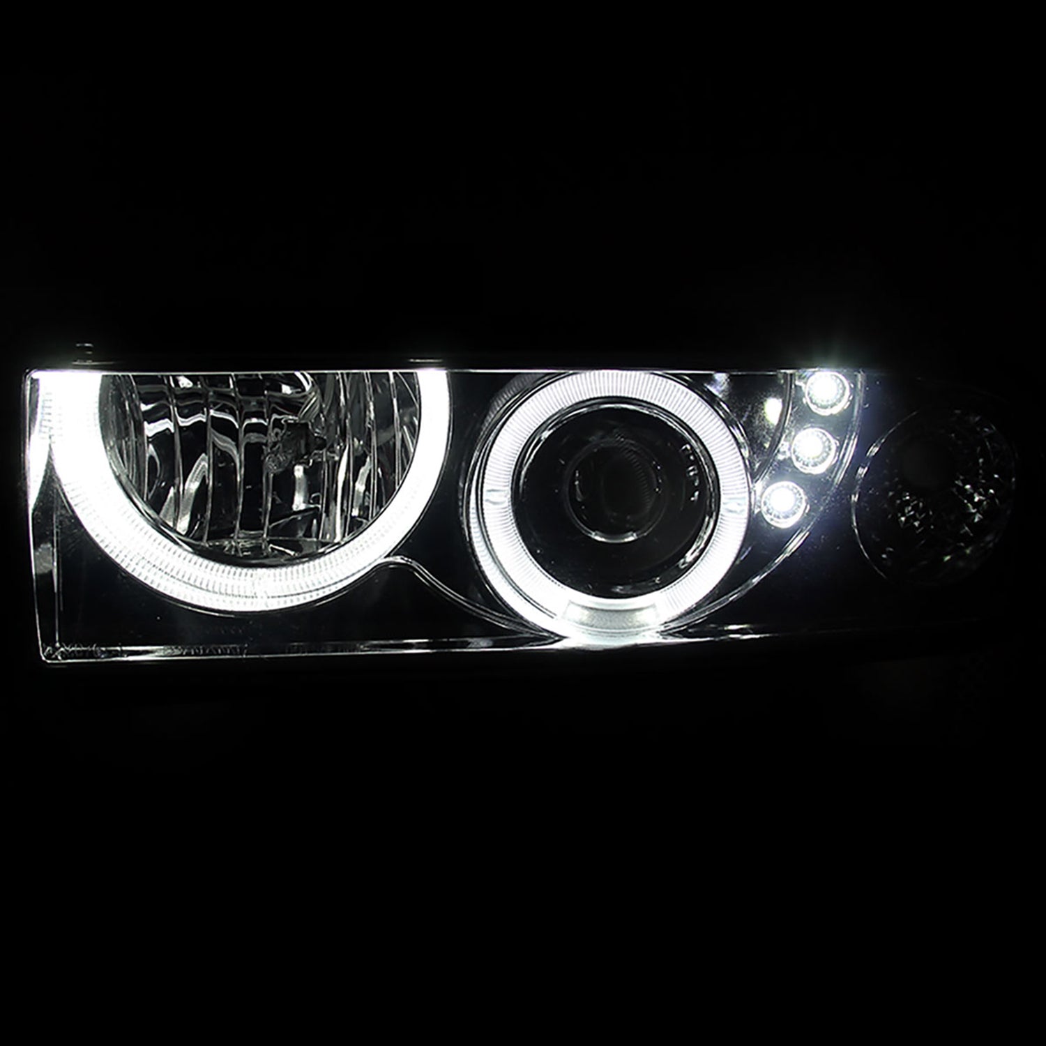 1998-2004 Chevy S10 Dual Halo Projector Headlights Chrome Housing/Smoke Lens