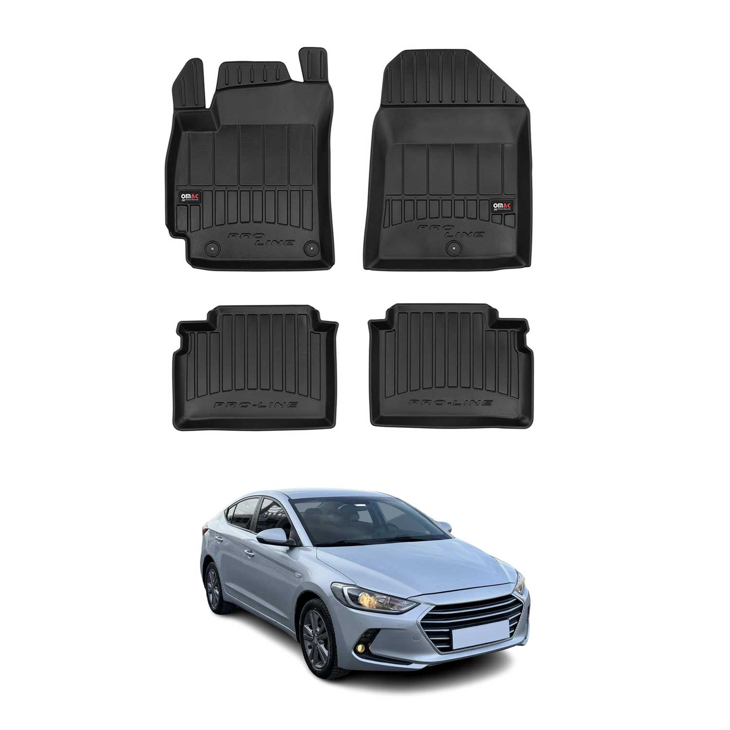 2016-2020 Hyundai Elantra Premium Floor Mats Liners Full Set All Weather Heavy Duty