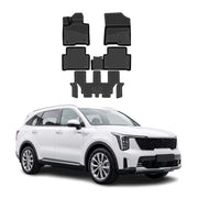 OMAC Floor Mats Liner for Kia Sorento 4.gen 2024-2026 Facelift Rubber TPE Black