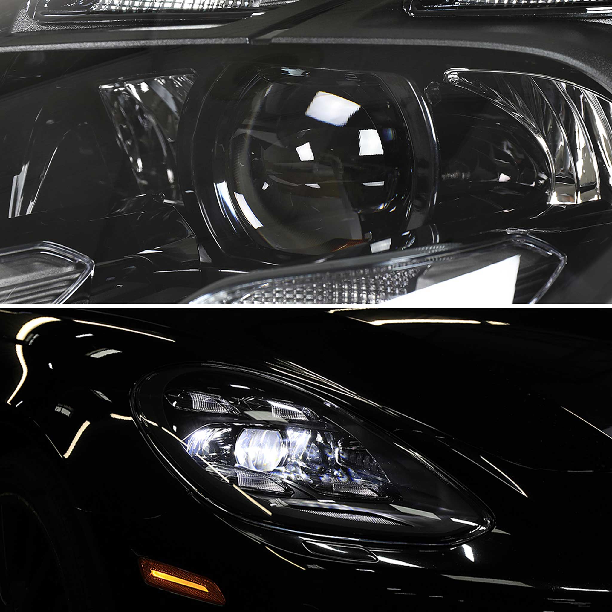 For Porsche Panamera 2017-2022 Matrix LED Projector Headlights DRL Matte Black Clear Lens Glossy Trim