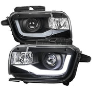 2010-2013 Chevy Camaro LED Bar Projector Headlights Matte Black/Clear Lens