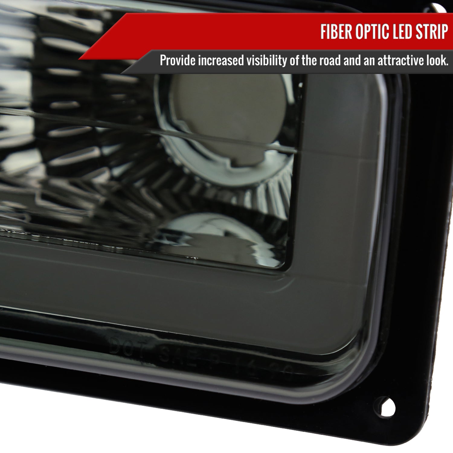 1988-1998 Chevy/GMC C10 C/K LED Strip Bumper Corner Signal Lights Chrome/Smoke