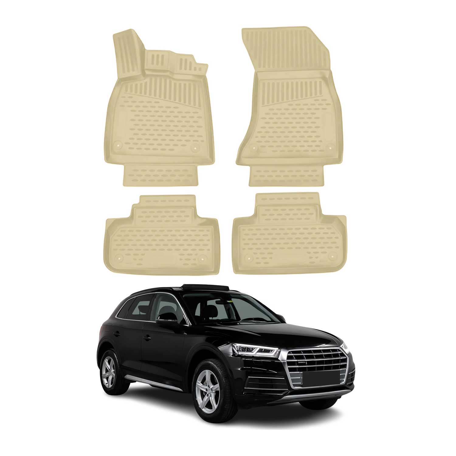 2018-2024 Audi Q5 / Q5 PHEV / SQ5 Floor Mats Liners Full Set All Weather Beige