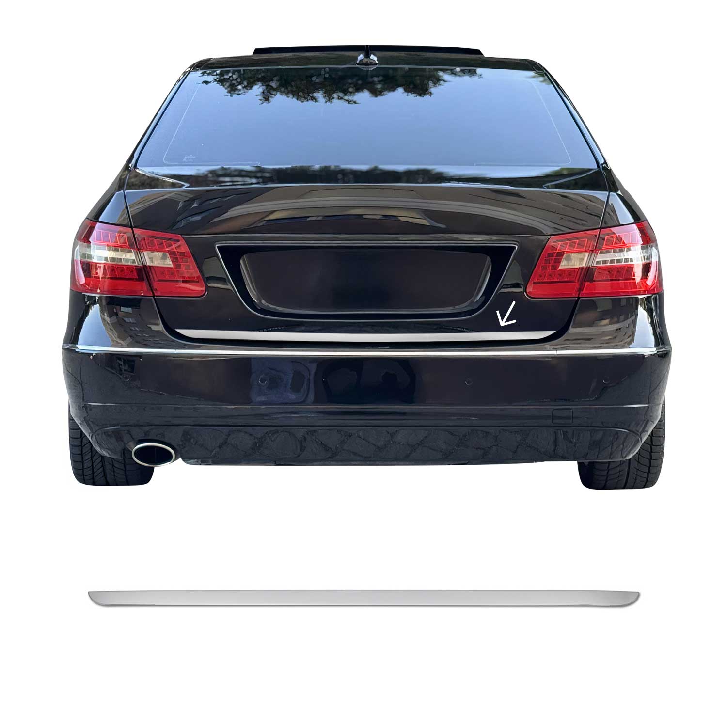 2010-2016 Mercedes E Class W212 Sedan Rear Trunk Molding Trim Stainless Steel