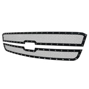 2003-2006 Chevy Silverado/Avalanche Rivet Black Steel 2PC Mesh Grille Insert