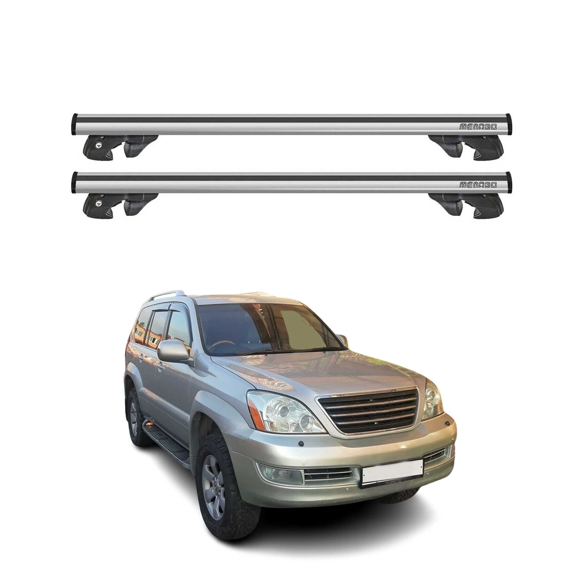 2002-2009 Lexus GX Roof Rack Cross Bars Silver