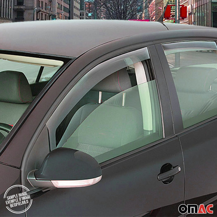Window Visor Vent Rain Deflector for Hyundai Veloster 2012-2017 Black Smoke 2x