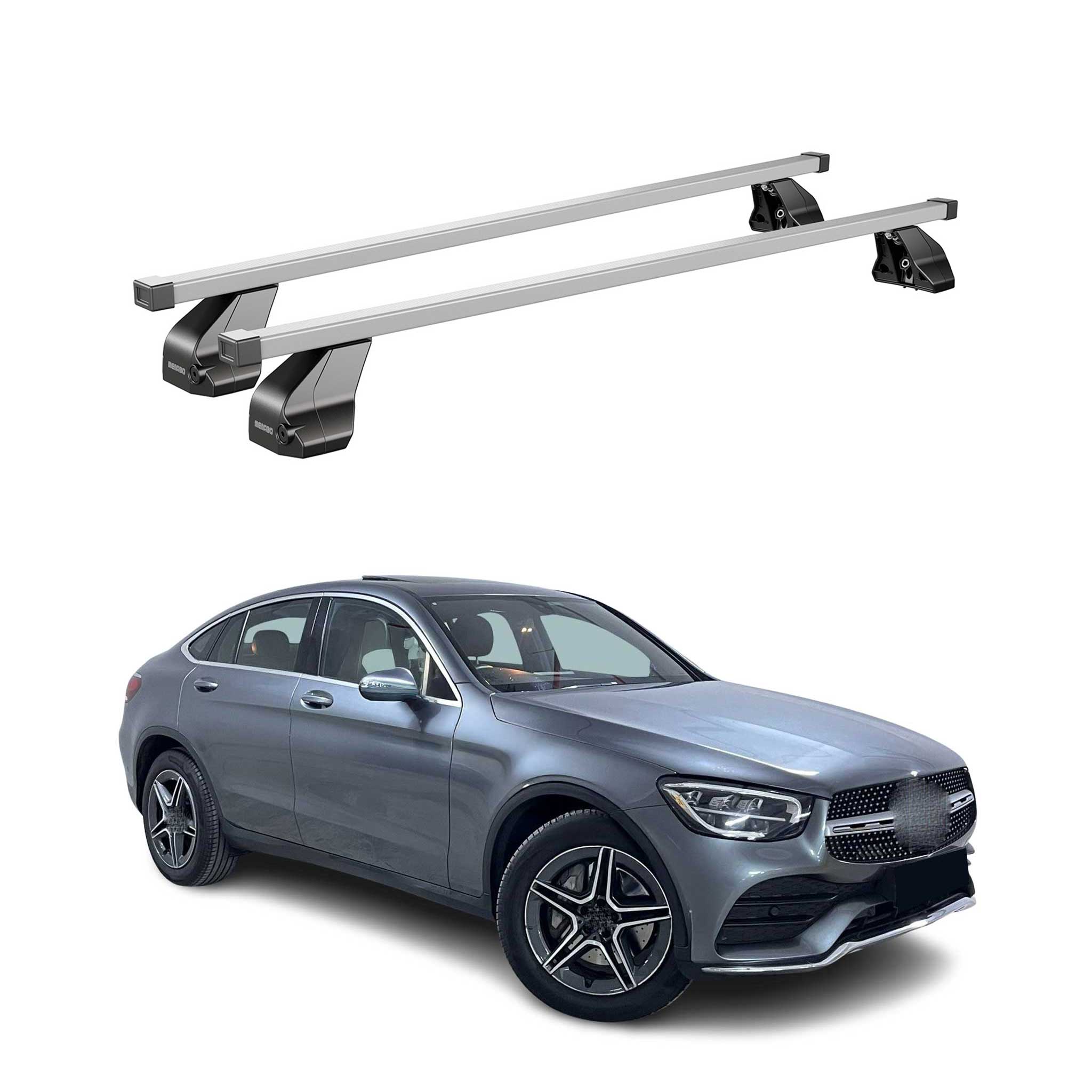 2020-2022 Mercedes GLC Class Coupe C253 Roof Rack Cross Bars Silver